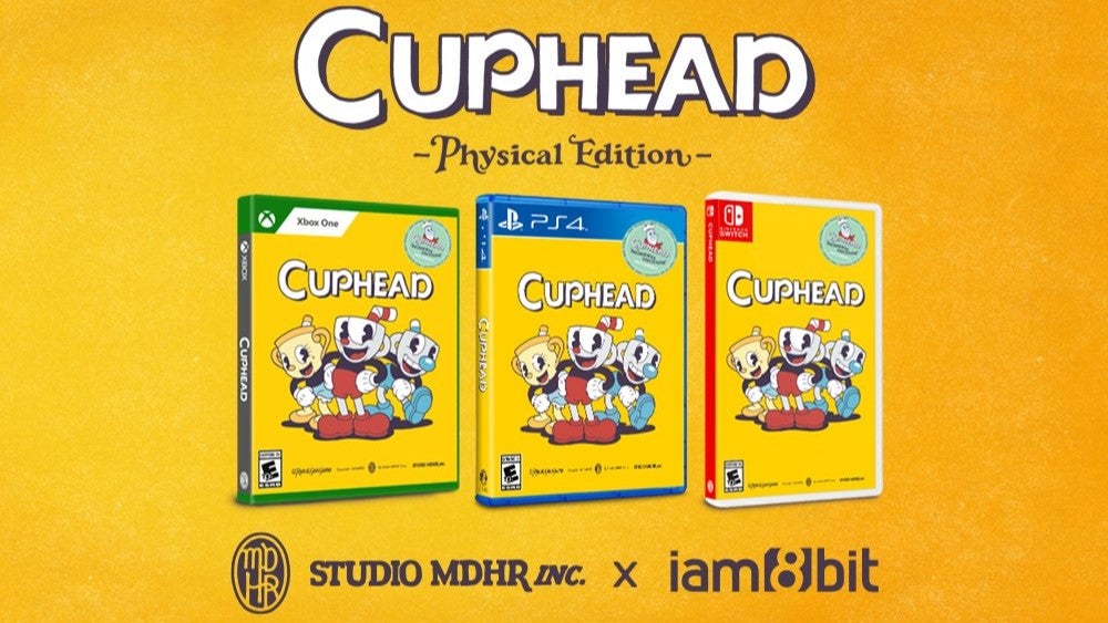 Photos of the physical boxes for Cuphead on Ps4, Xbox One and Nintendo Switch