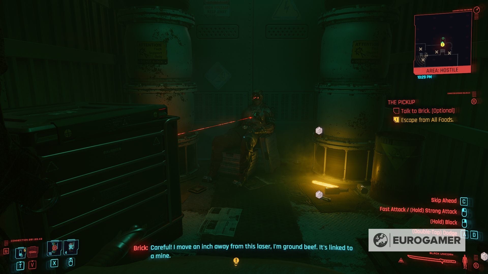 Cyberpunk 2077 Freeing Brick  How to free Brick and disarm the trap in Cyberpunk 2077 s The Pickup - 94