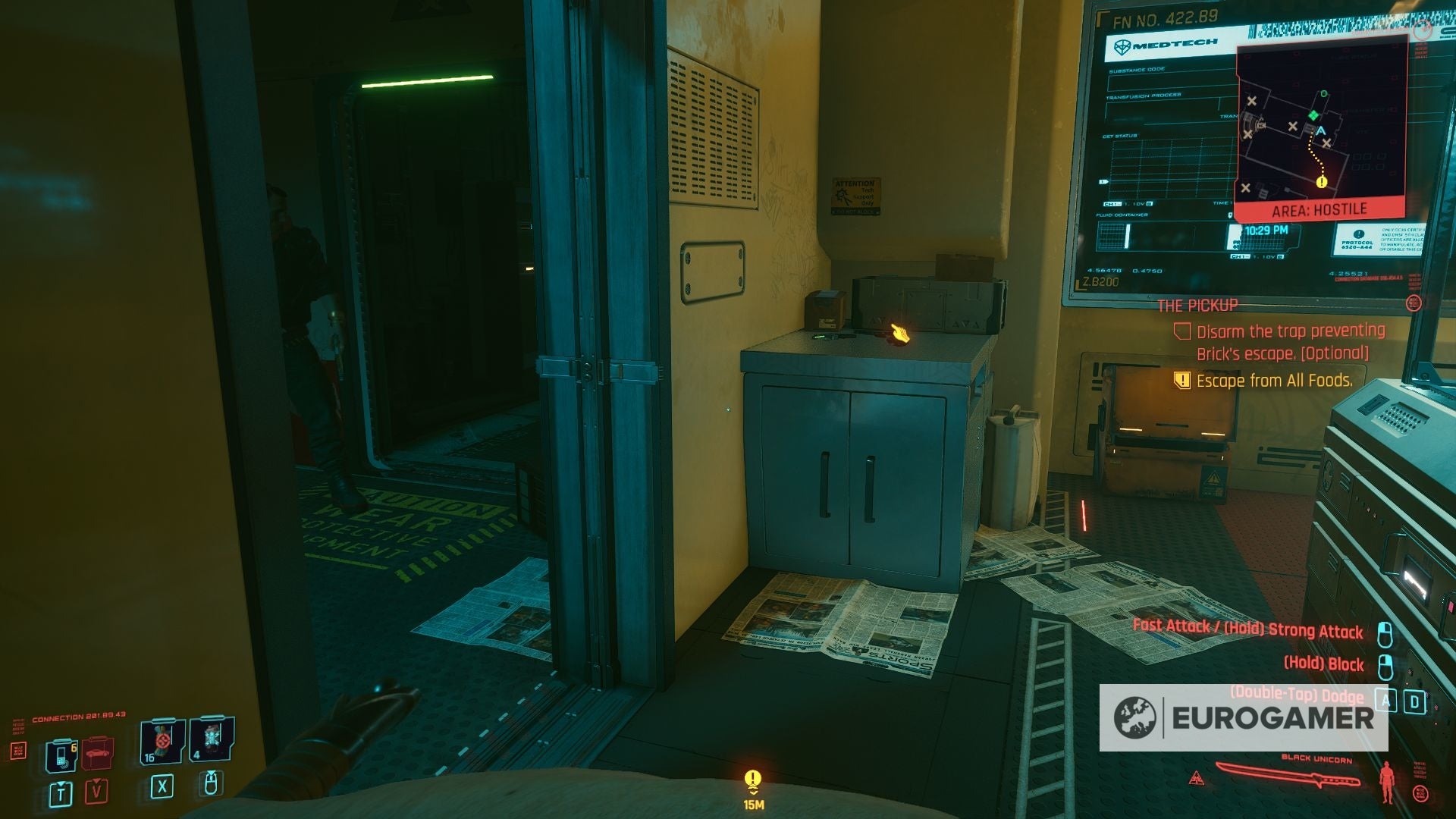 Cyberpunk 2077 Freeing Brick  How to free Brick and disarm the trap in Cyberpunk 2077 s The Pickup - 91
