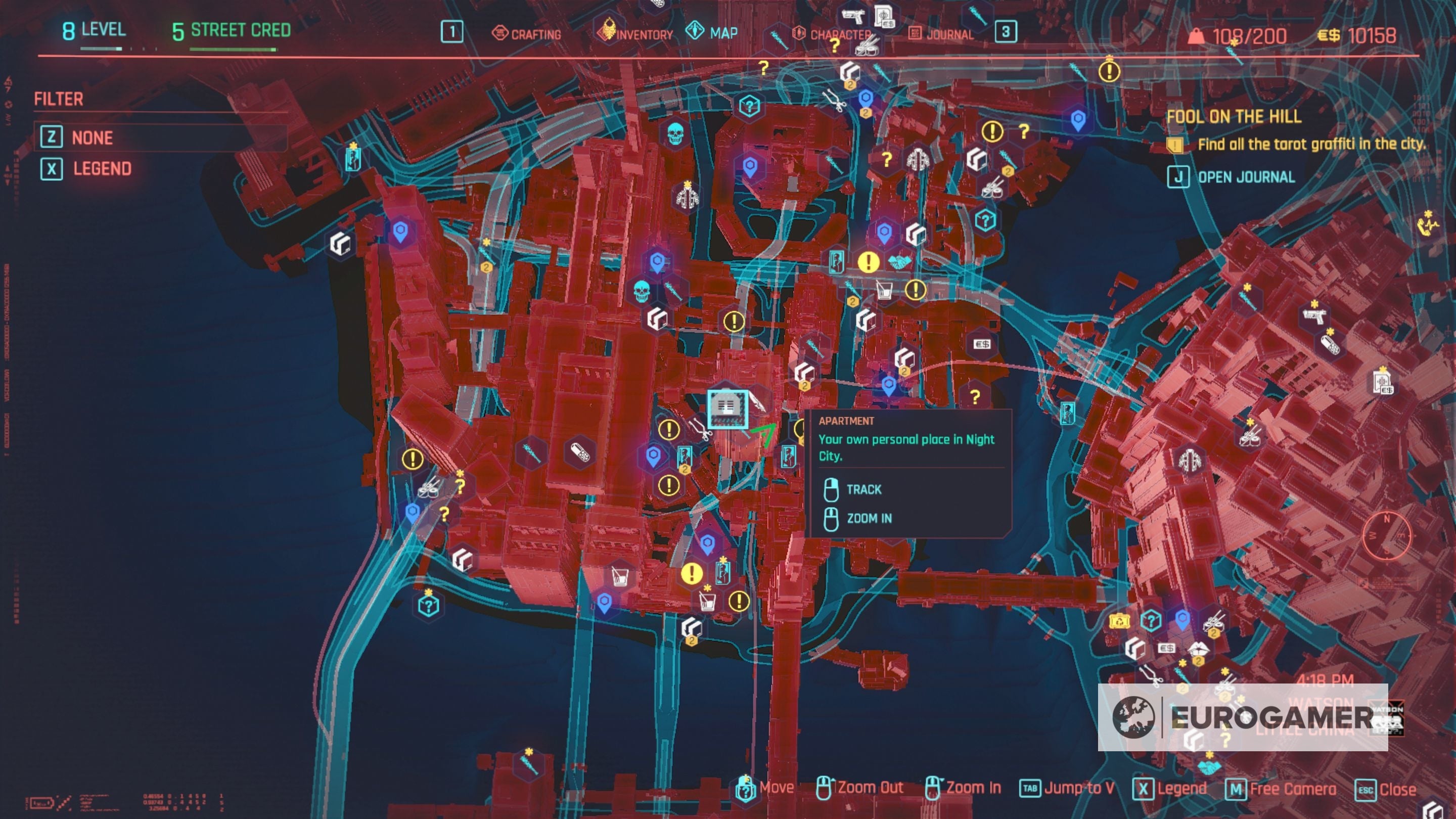 Cyberpunk 2077 Tarot Card locations for Fool on the Hill explained - 13