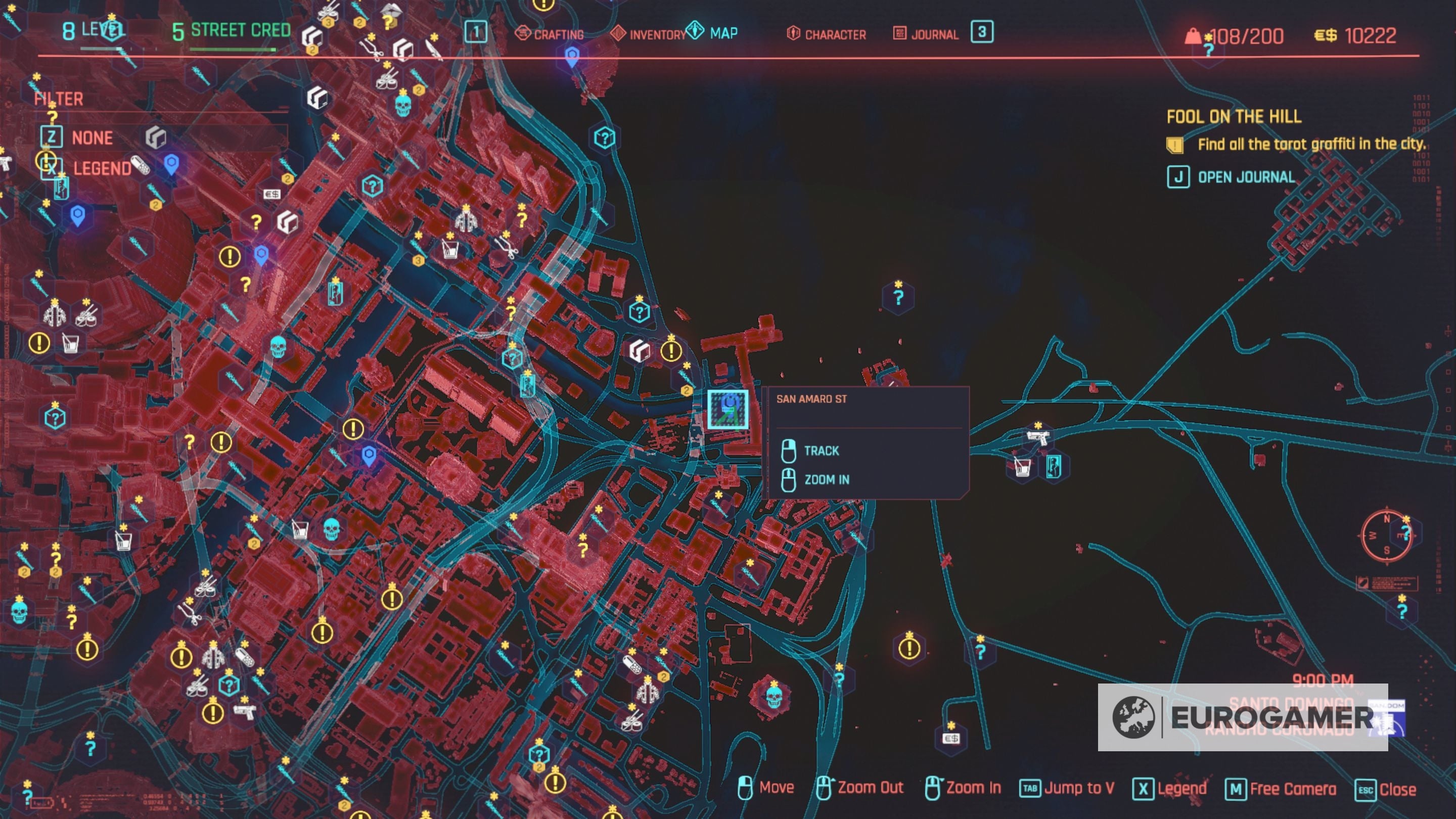 Cyberpunk 2077 Tarot Card locations for Fool on the Hill explained - 78