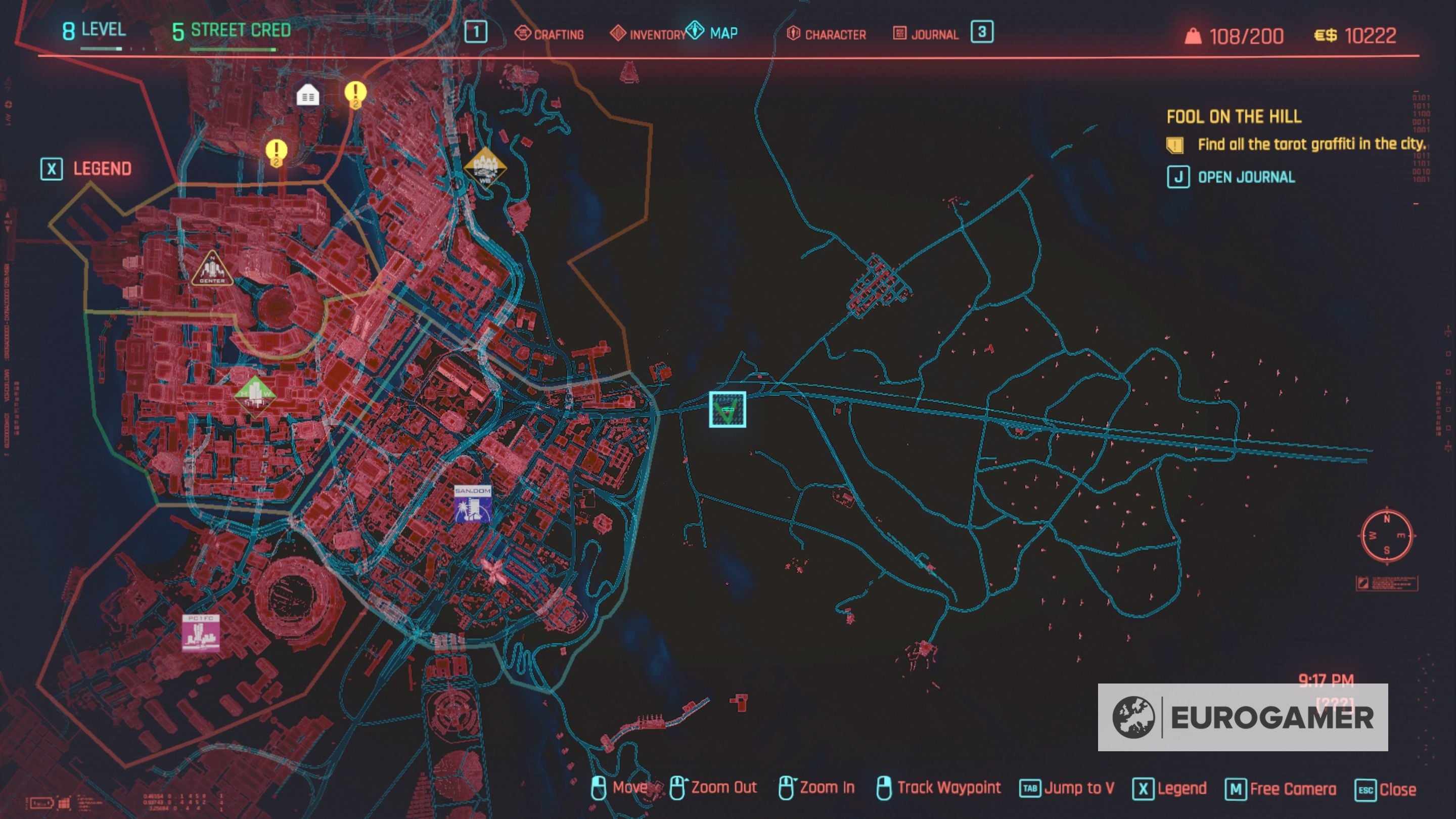 Cyberpunk 2077 Tarot Card locations for Fool on the Hill explained - 14