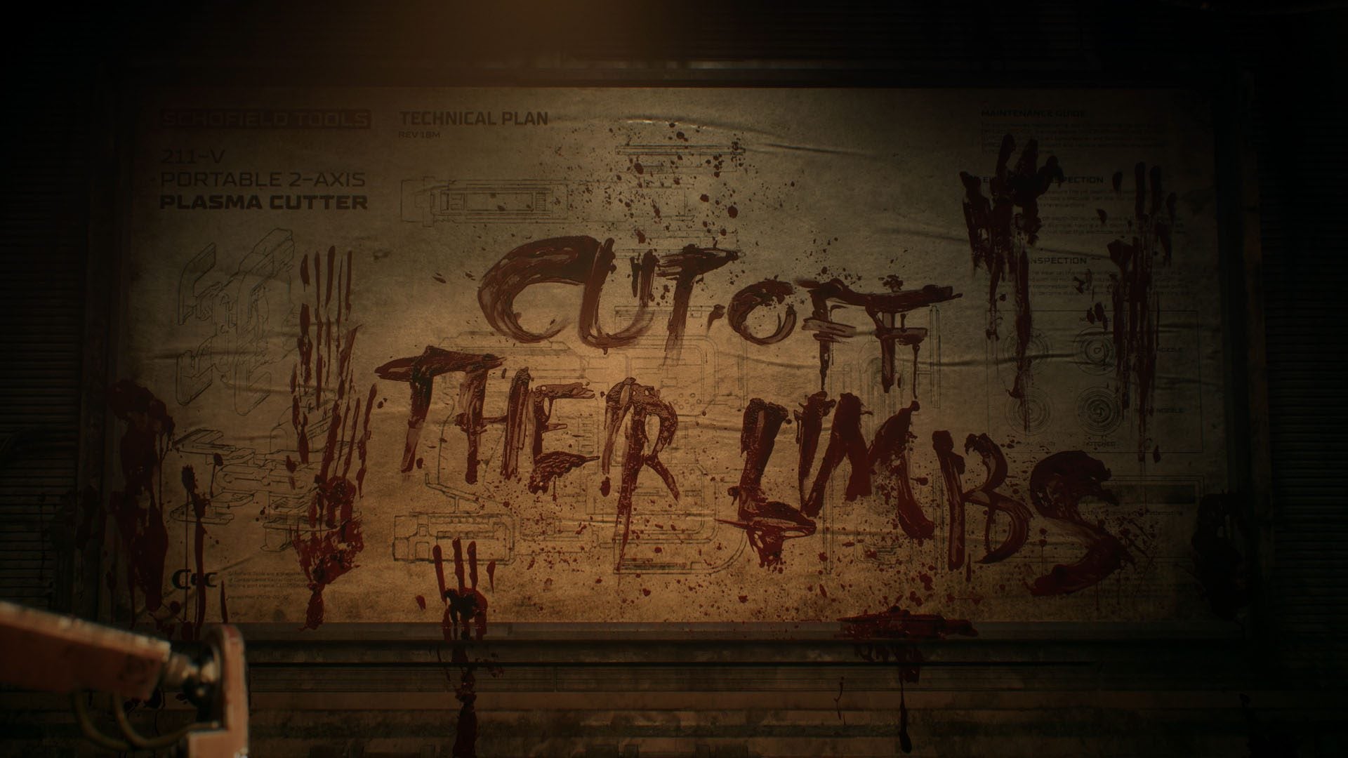 'Cut off their limbs' graffiti in the Dead Space remake