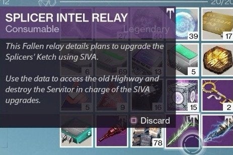 Image for Destiny Splicer Keys, Intel Relays, SIVA Offerings, SIVA Cache Key, SIVA Key Fragments - Rise of Iron's new materials explained