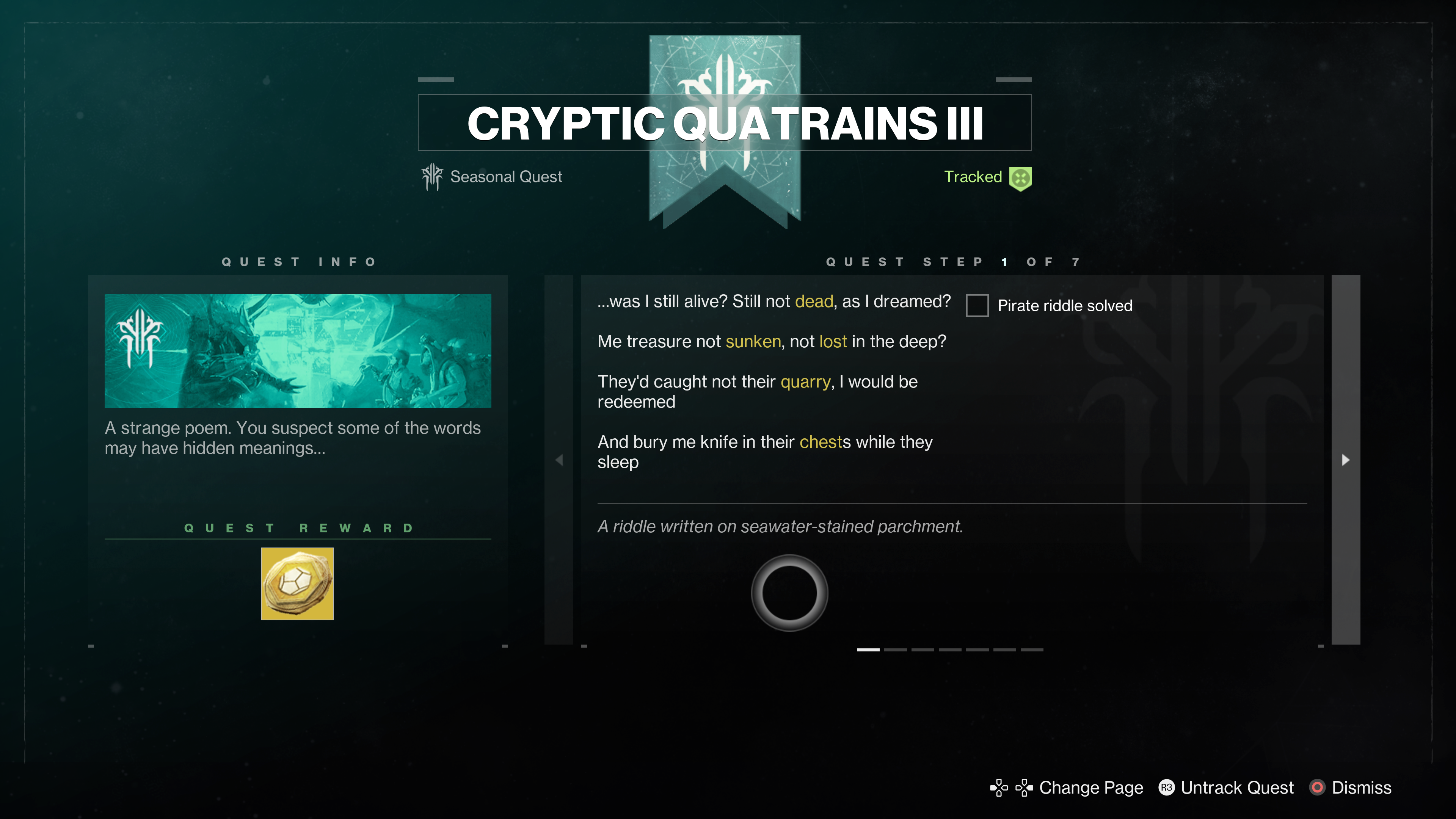 Destiny 2 Cryptic Quatrains quest solutions  including how to solve pirate riddles - 32