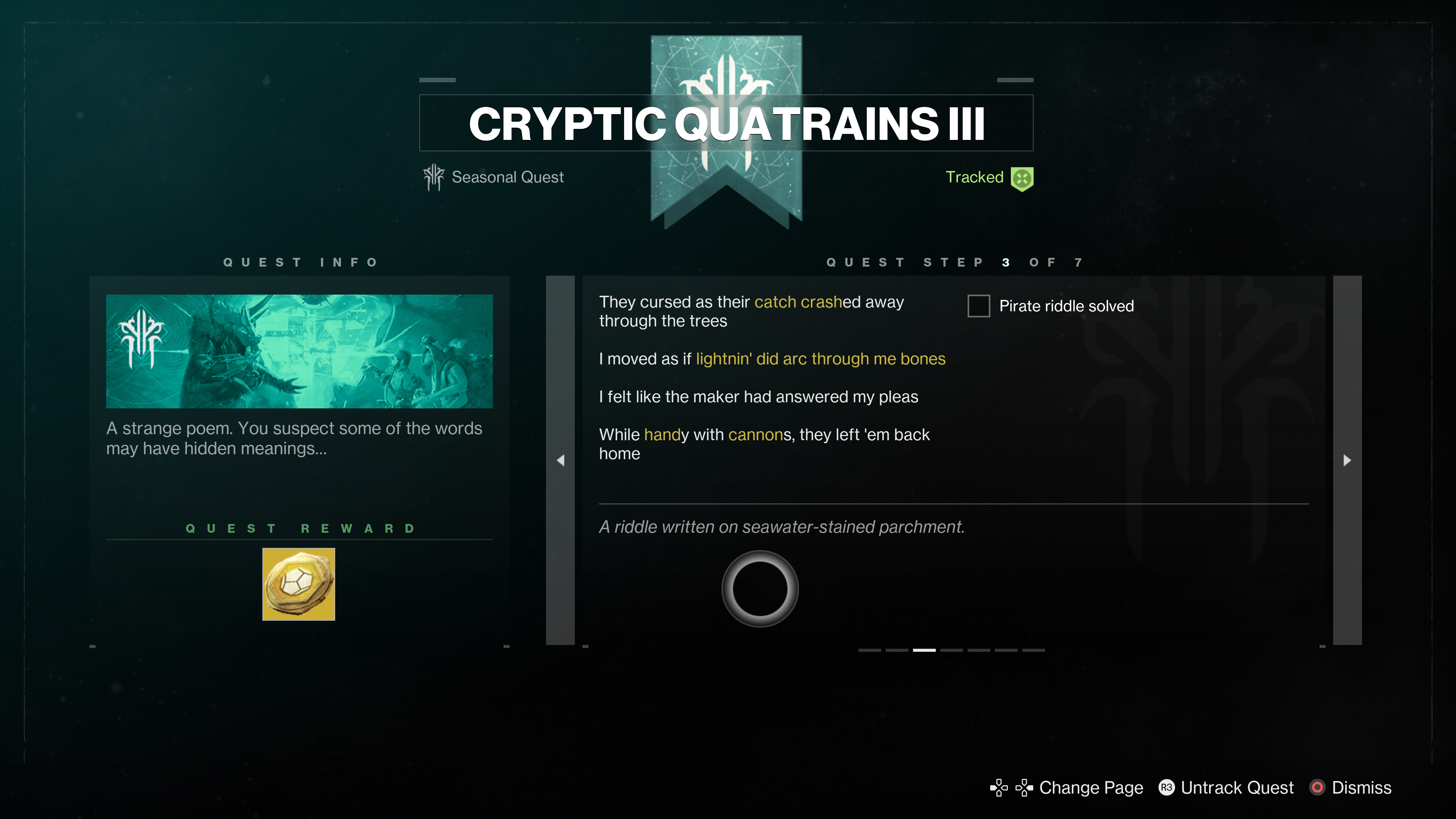 Destiny 2 Cryptic Quatrains quest solutions  including how to solve pirate riddles - 16