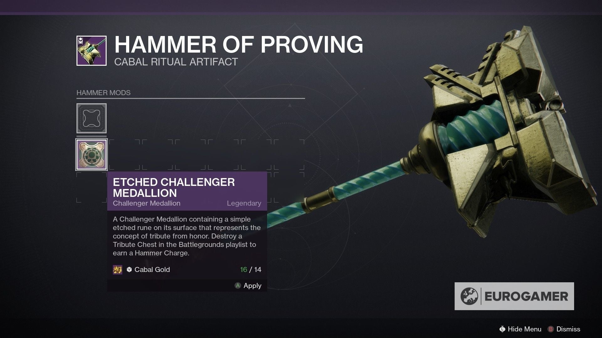 Destiny 2 Hammer of Proving explained  Hammer charges  Tribute Chests and how to equip the Hammer explained - 59