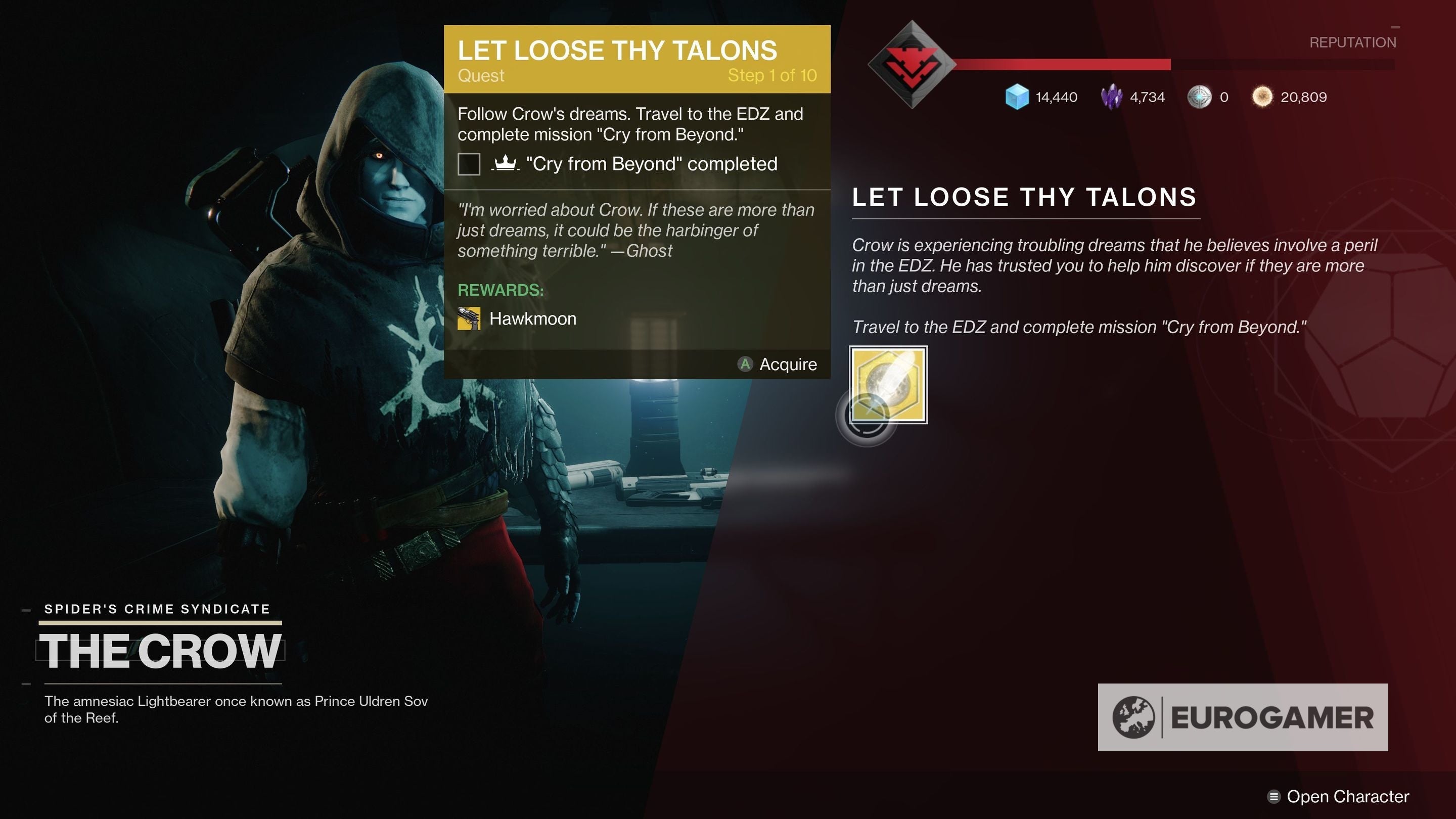Destiny 2 Hawkmoon quest  All feather locations and how to complete the As the Crow Flies and Loose Thy Talons steps - 55