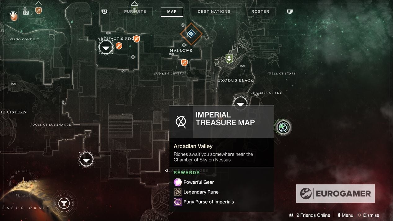 Imperial Treasure Map Nessus Destiny 2 Imperial Treasure Map Locations: Endless Gate, Diaviks Mine And  Chamber Of Sky Locations And More Explained | Eurogamer.net