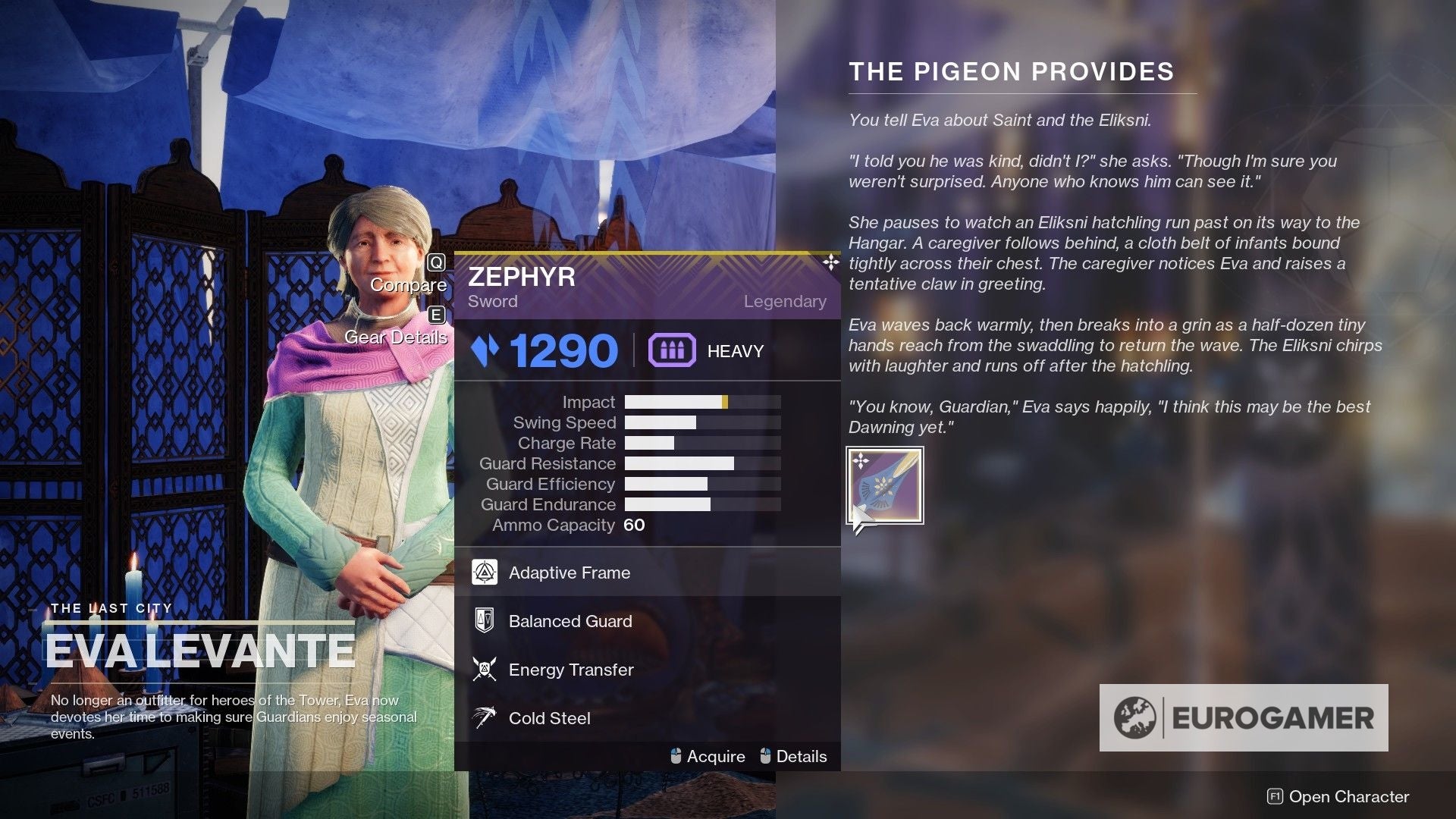 Destiny 2 The Pigeon Provides quest  How to start The Pigeon Provides and unlock Zephyr in Destiny 2 - 21