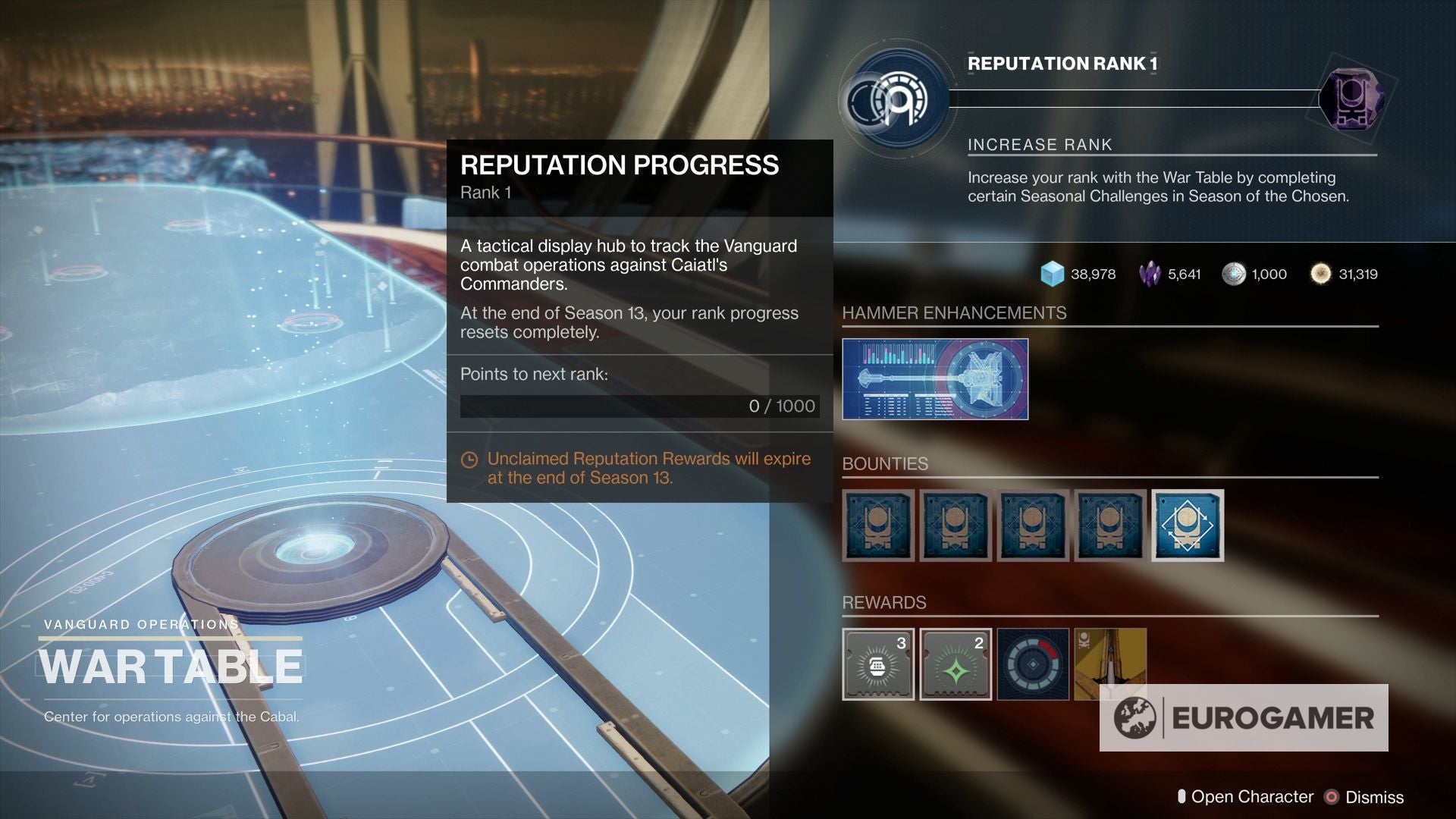 Destiny 2 War Table reputation sources  How to upgrade your War Table rank explained - 40