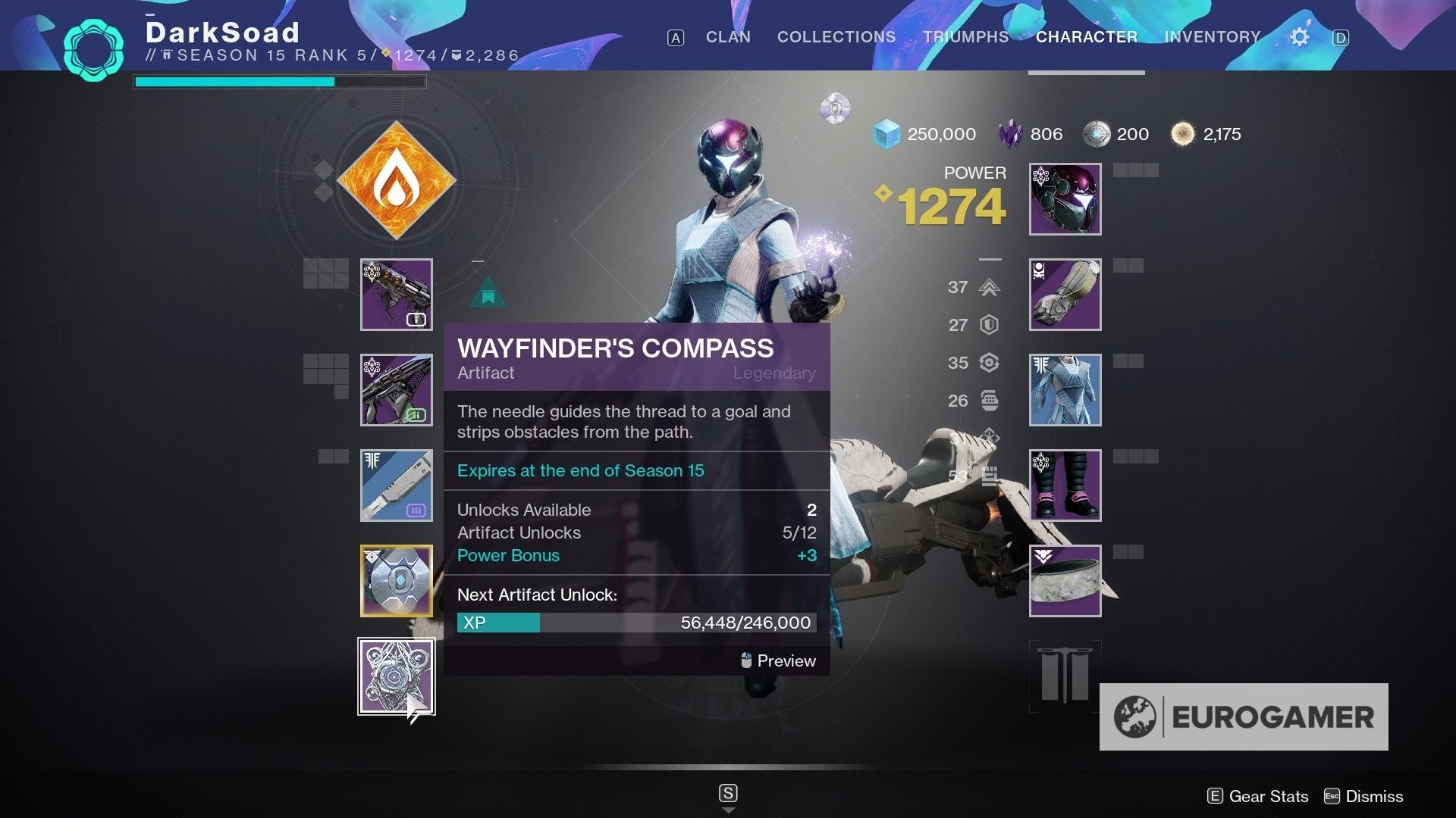 Destiny 2 Wayfinder s Compass explained  Compass calibration  artefact unlocks and power bonuses explained - 86