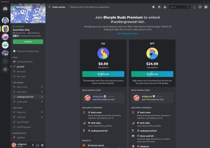 Discord testing premium memberships for channel subscriptions - 45