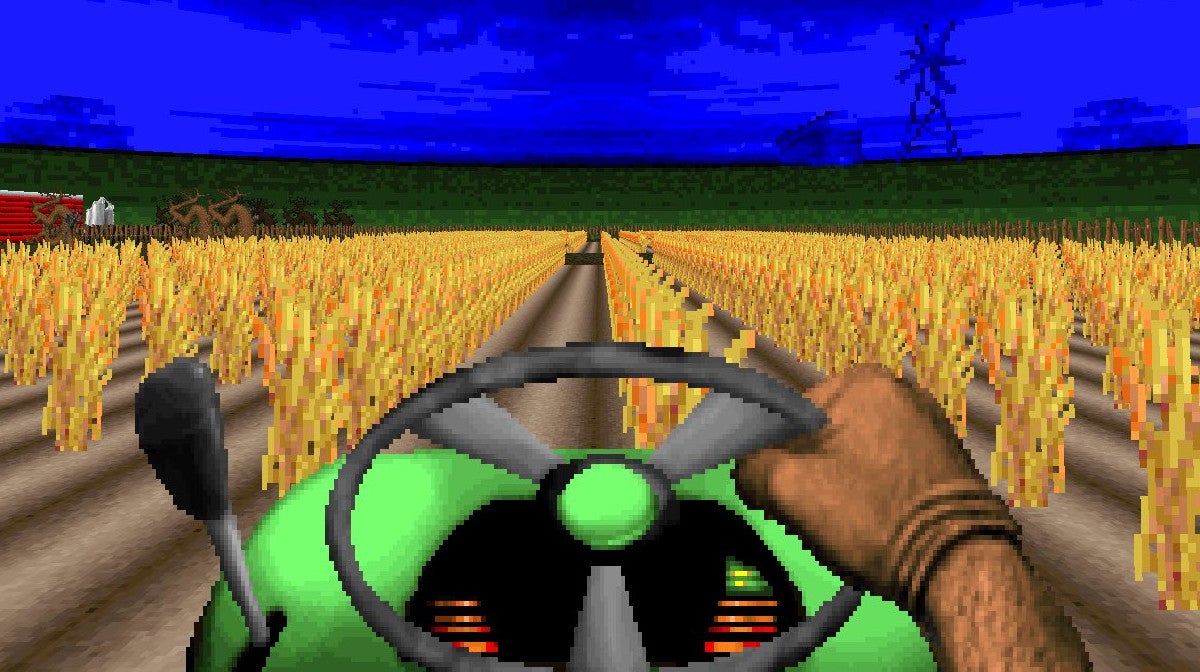Obrazki dla Doom uruchomiony na... traktorze. I to w słusznej sprawie