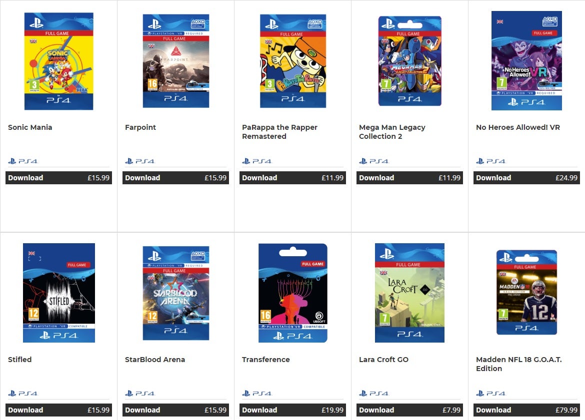 Sony confirms it will no longer provide full game digital download codes to  shops | Eurogamer.net