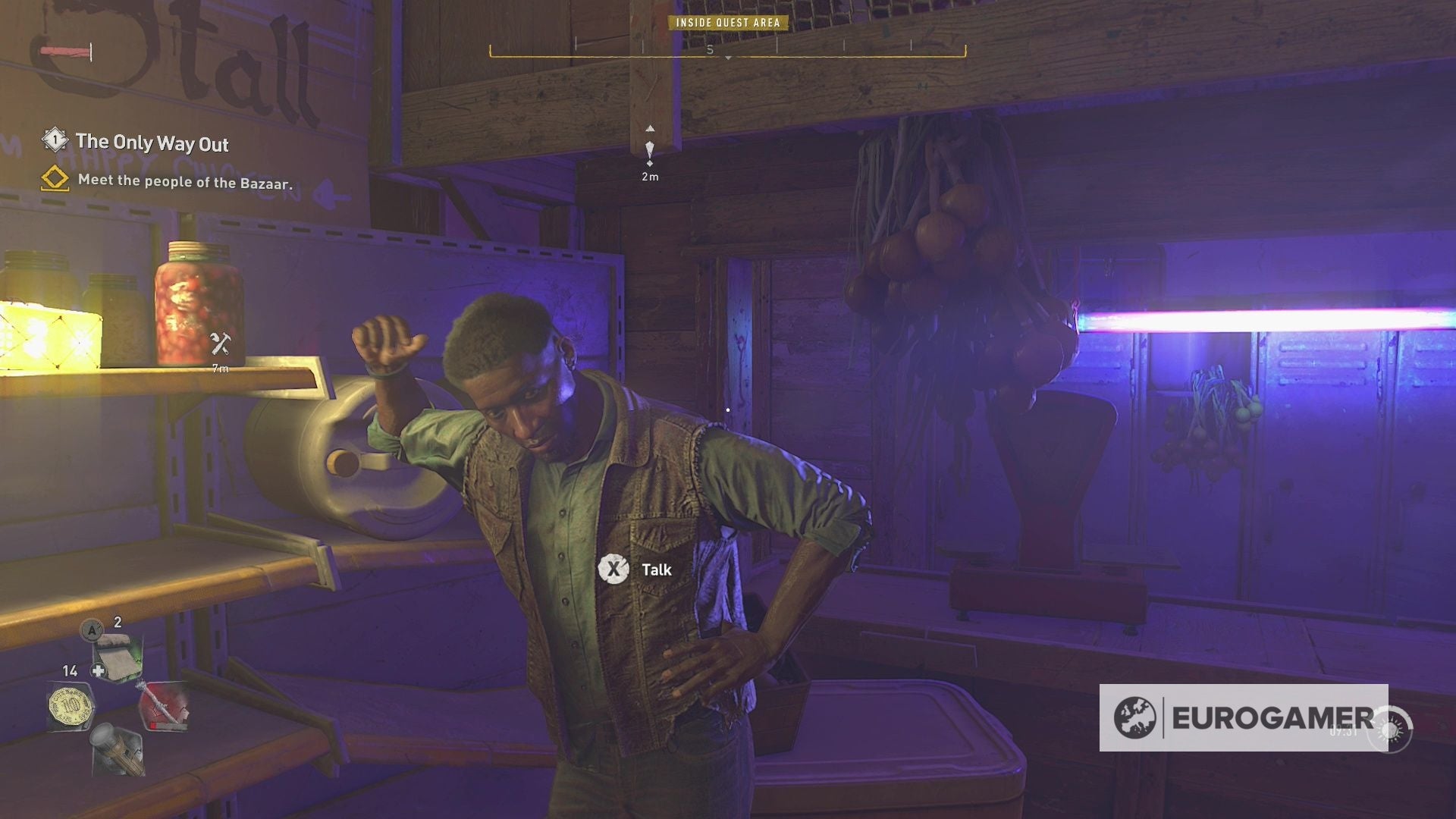 How to complete The Only Way Out s  meet the people of the Bazaar  objective in Dying Light 2 - 80