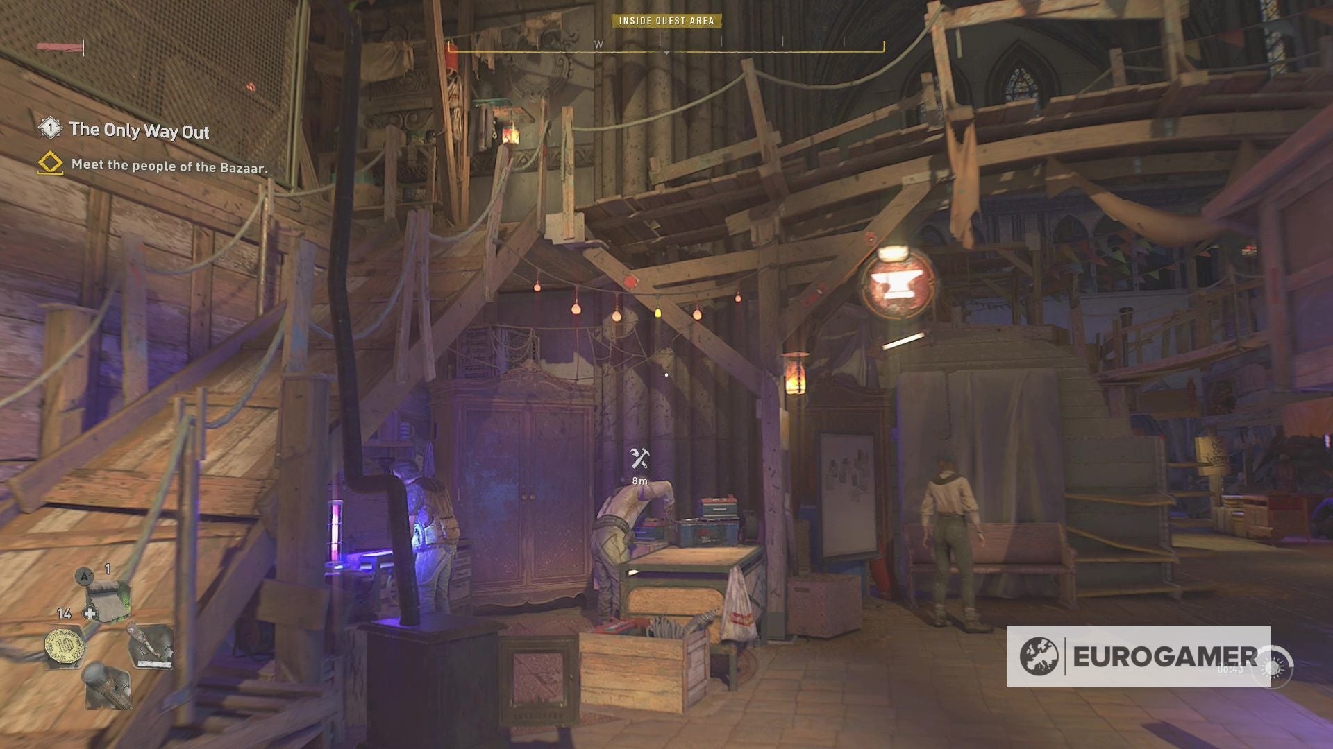 How to complete The Only Way Out s  meet the people of the Bazaar  objective in Dying Light 2 - 86