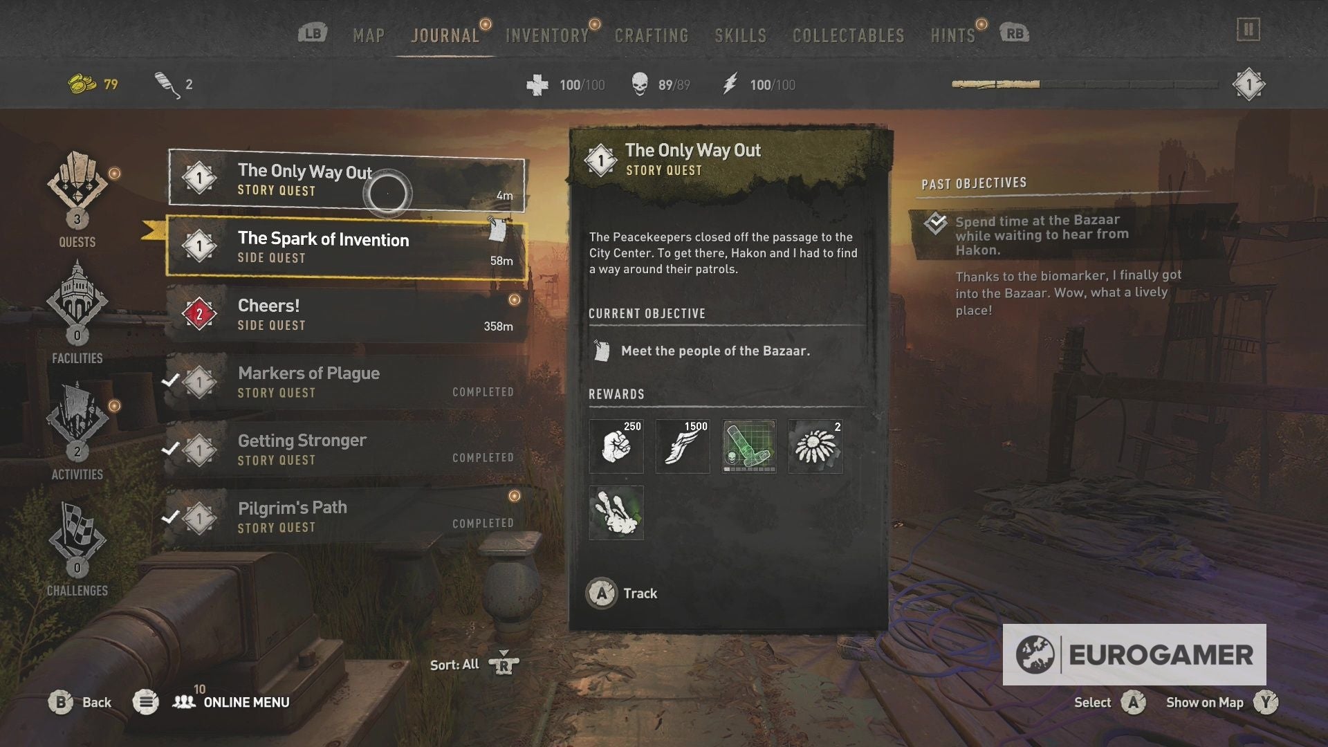 How to complete The Only Way Out s  meet the people of the Bazaar  objective in Dying Light 2 - 86