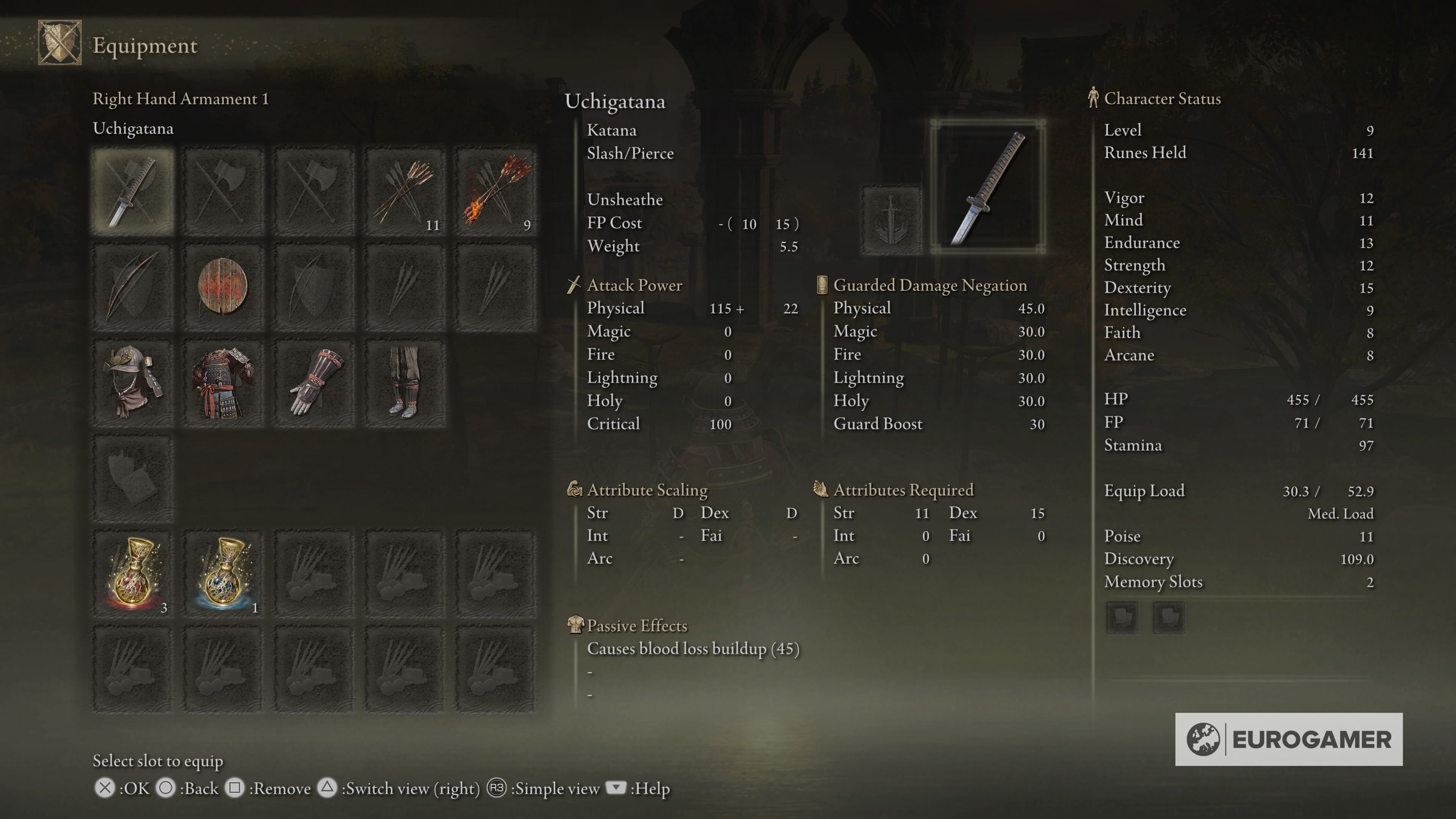 Elden Ring Samurai build stats  equipment recommendations - 2