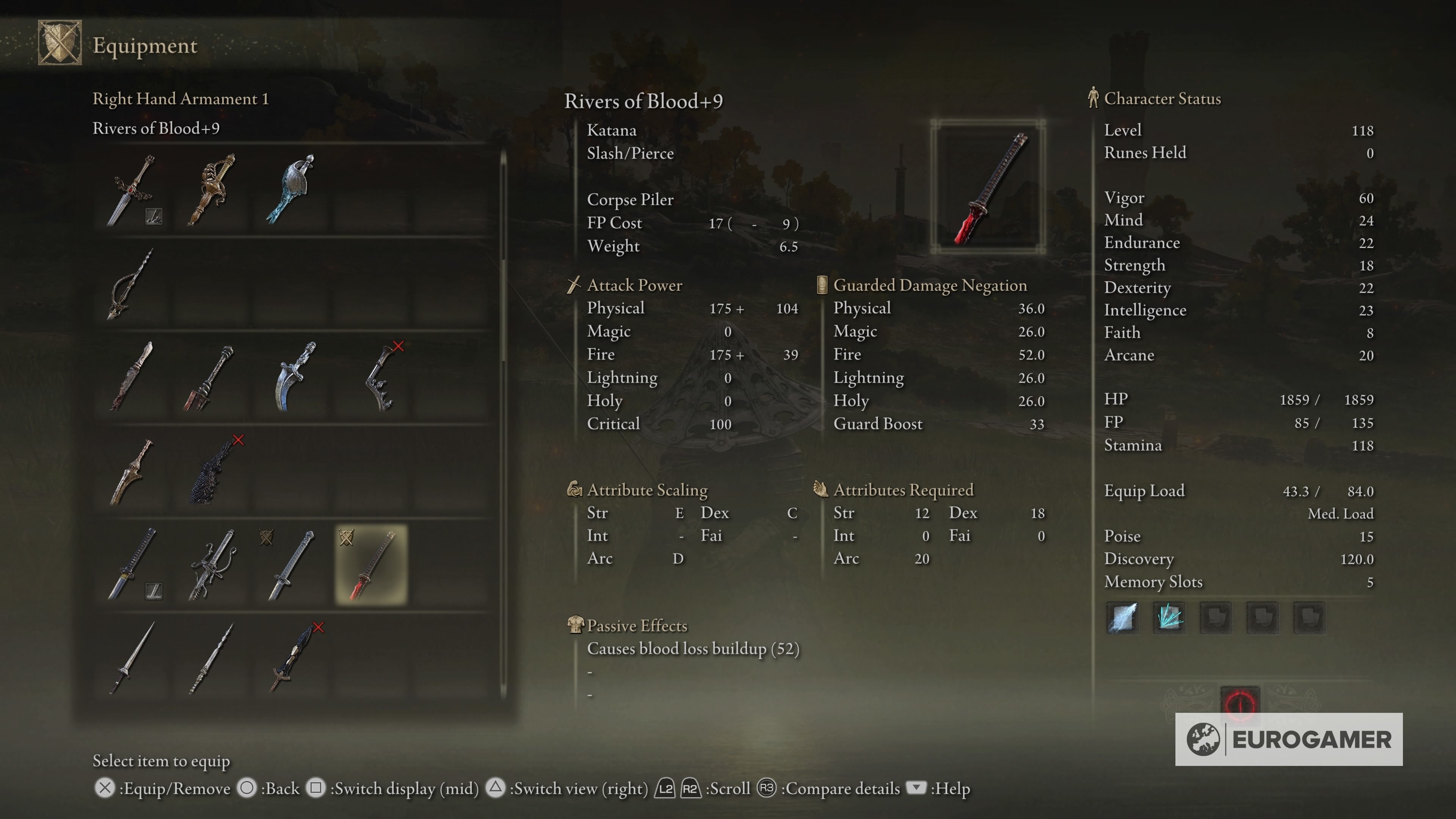 Elden Ring Samurai build stats  equipment recommendations - 5