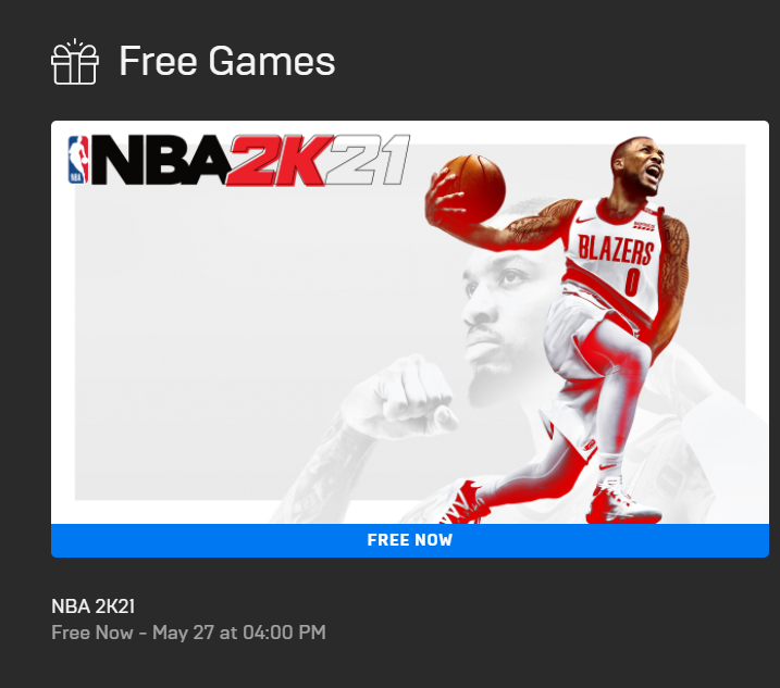 Imagem para NBA 2K21 gratuito na Epic Games Store