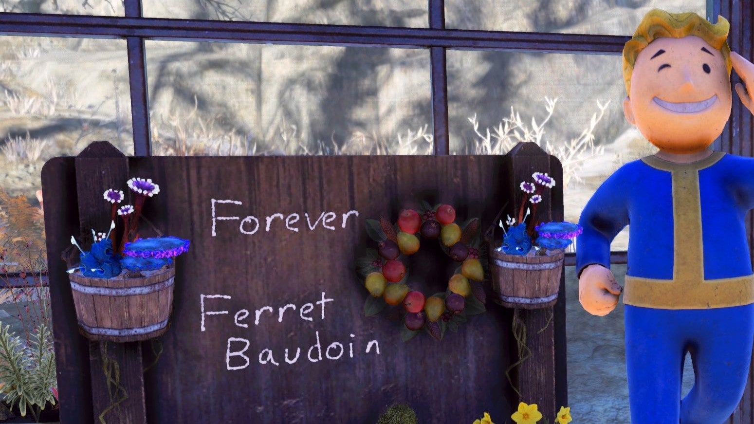 Image for Fans leave touching in-game tributes to Fallout 76 lead designer Eric "Ferret" Baudoin