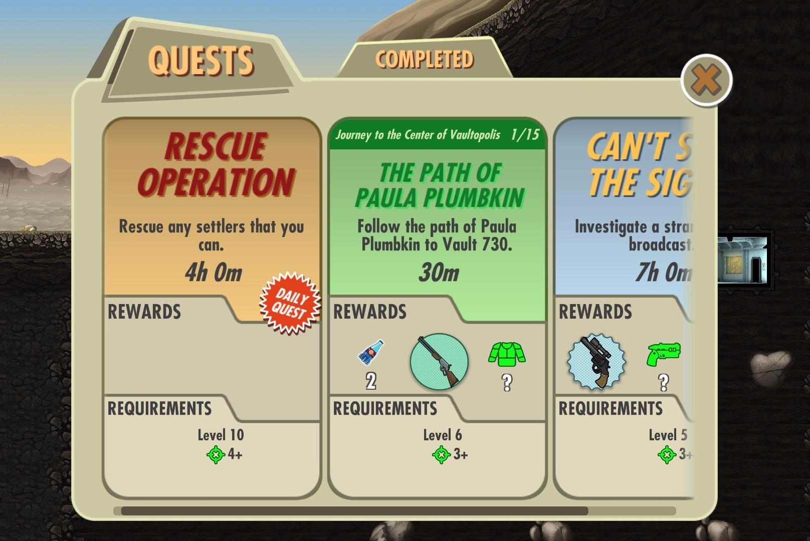 fallout shelter quest spe luck