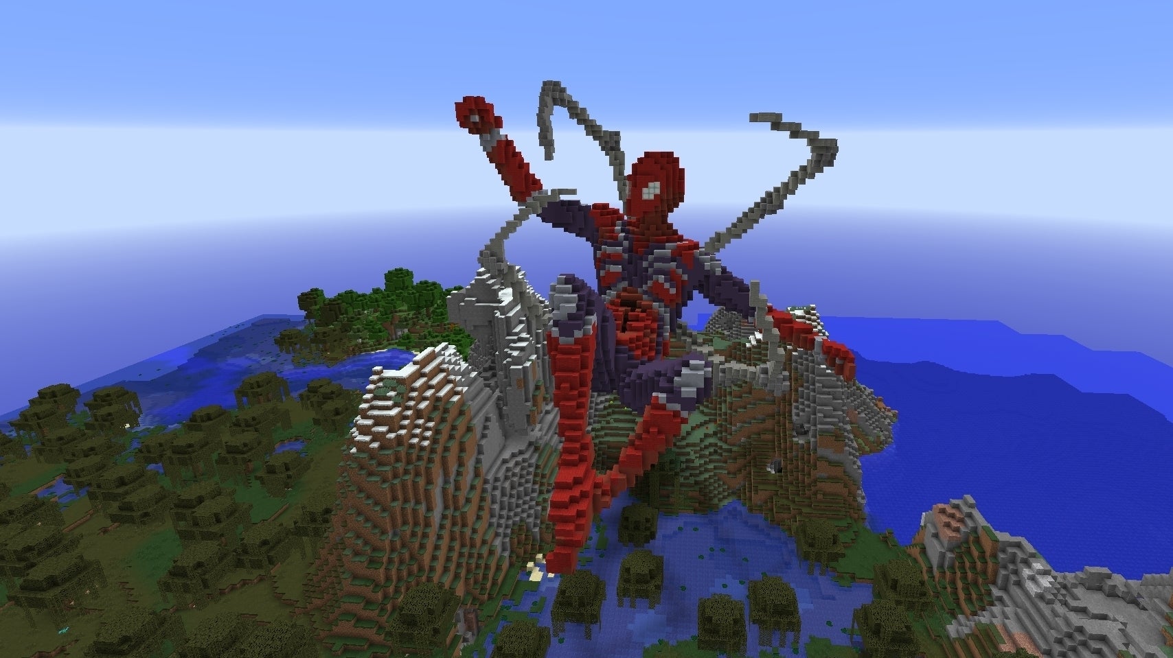 Bilder zu Fan baut gigantischen Avengers Endgame Spider-Man in Minecraft nach
