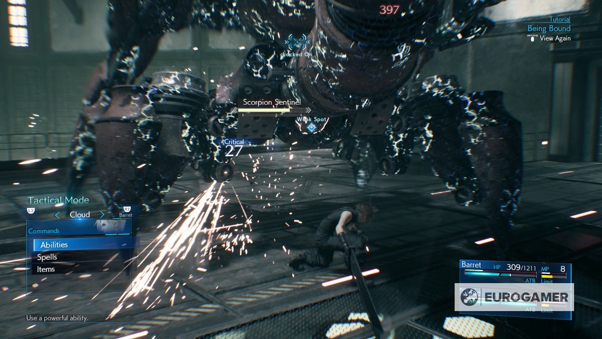 Final Fantasy 7 Remake Timer choice  How to beat first boss Scorpion Sentinel and 20 or 30 minute timer difference explained - 58