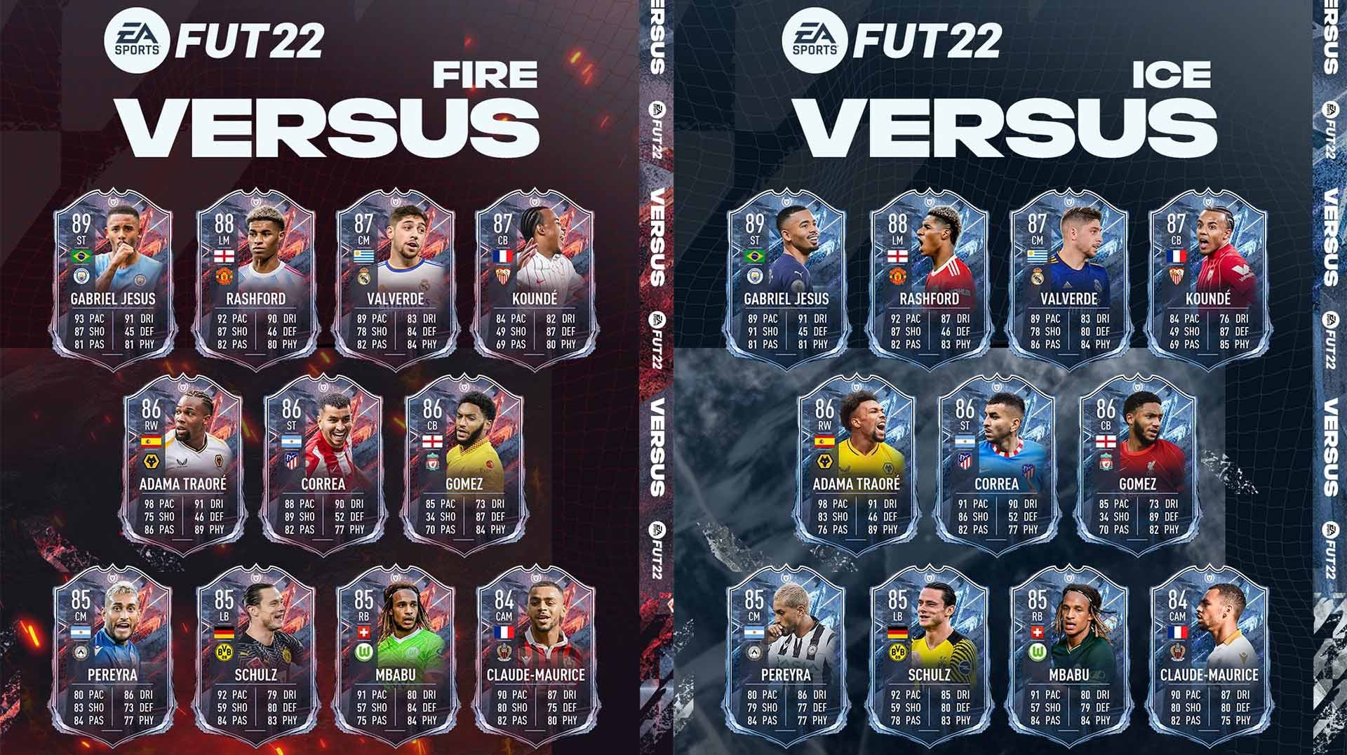 Bilder zu FIFA 22 Versus Event: Alle Spieler von Team Eis und Feuer und ihre Upgrades