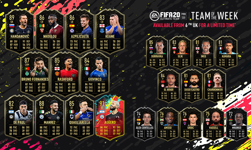 FIFA 20 TOTW 18 all players included in the eighteenth Team of the Week from 15th January - 51