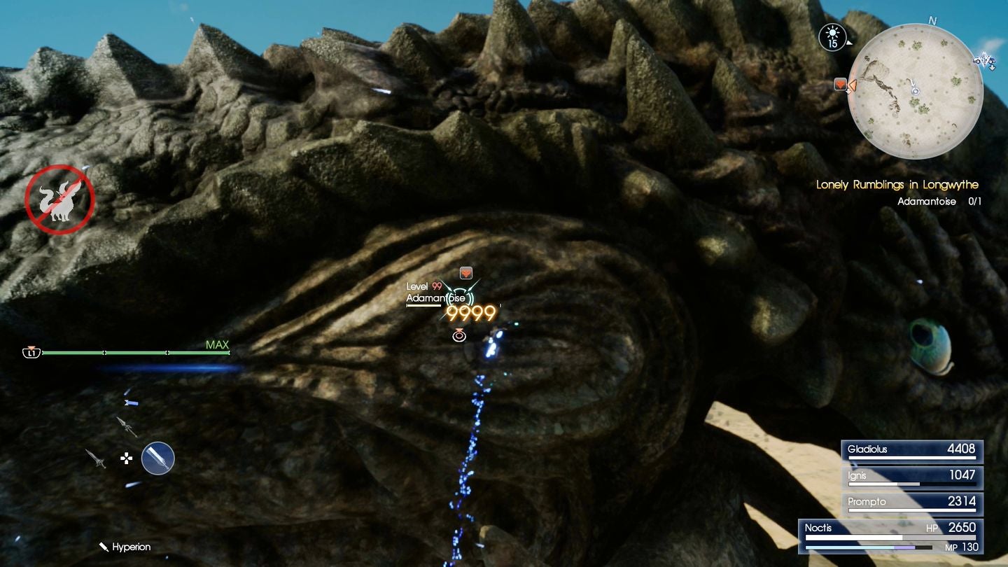 Final Fantasy 15   Adamantoise battle strategy for the Let Sleeping Mountains Lie quest - 57
