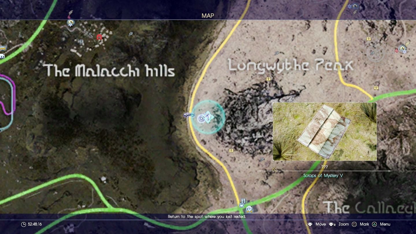 Final Fantasy 15 Scraps of Mystery map piece locations for Sylvester s Map - 86