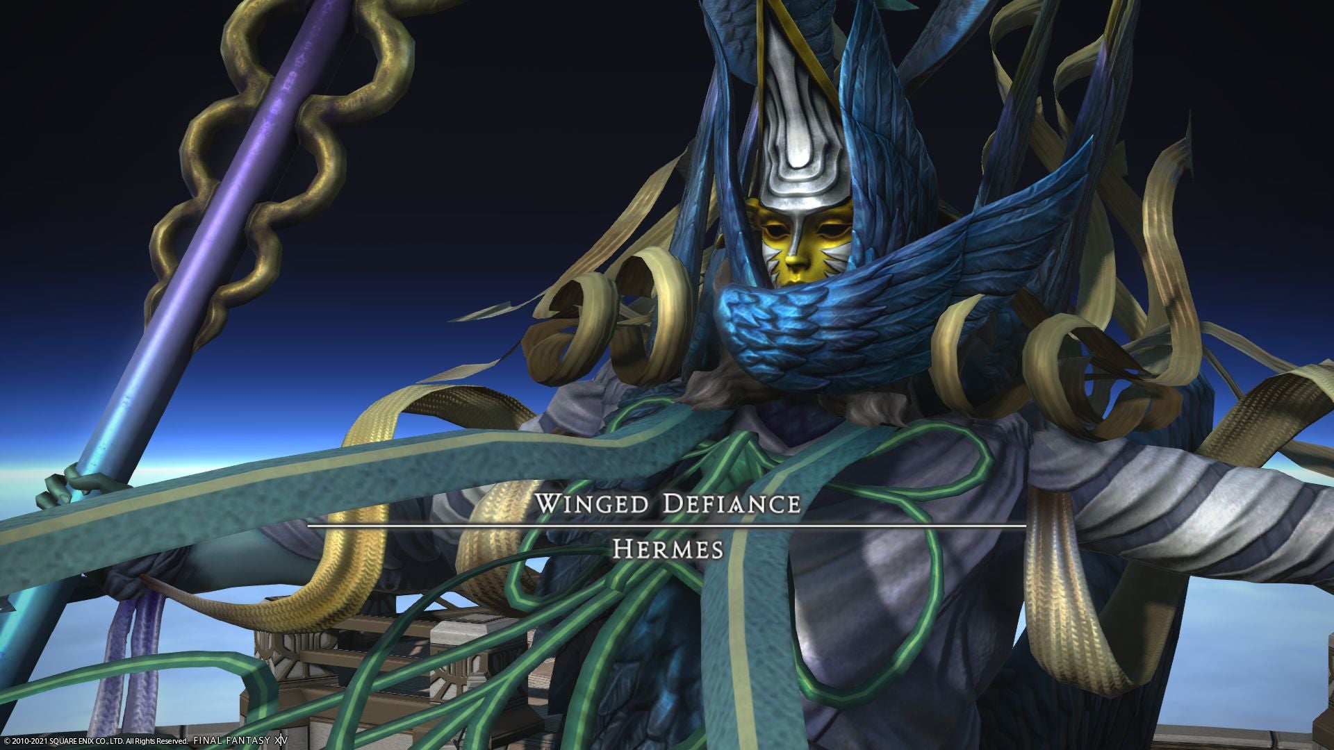 FF14 State of the Game - close up of Hermès, the Winged Defiance