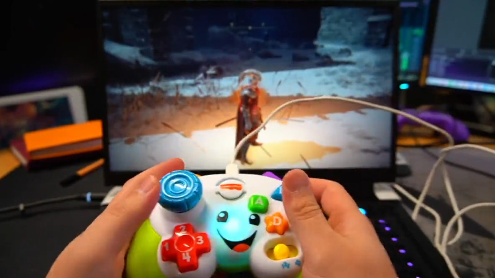 Image for Streamer mods Fisher Price controller to play Elden Ring