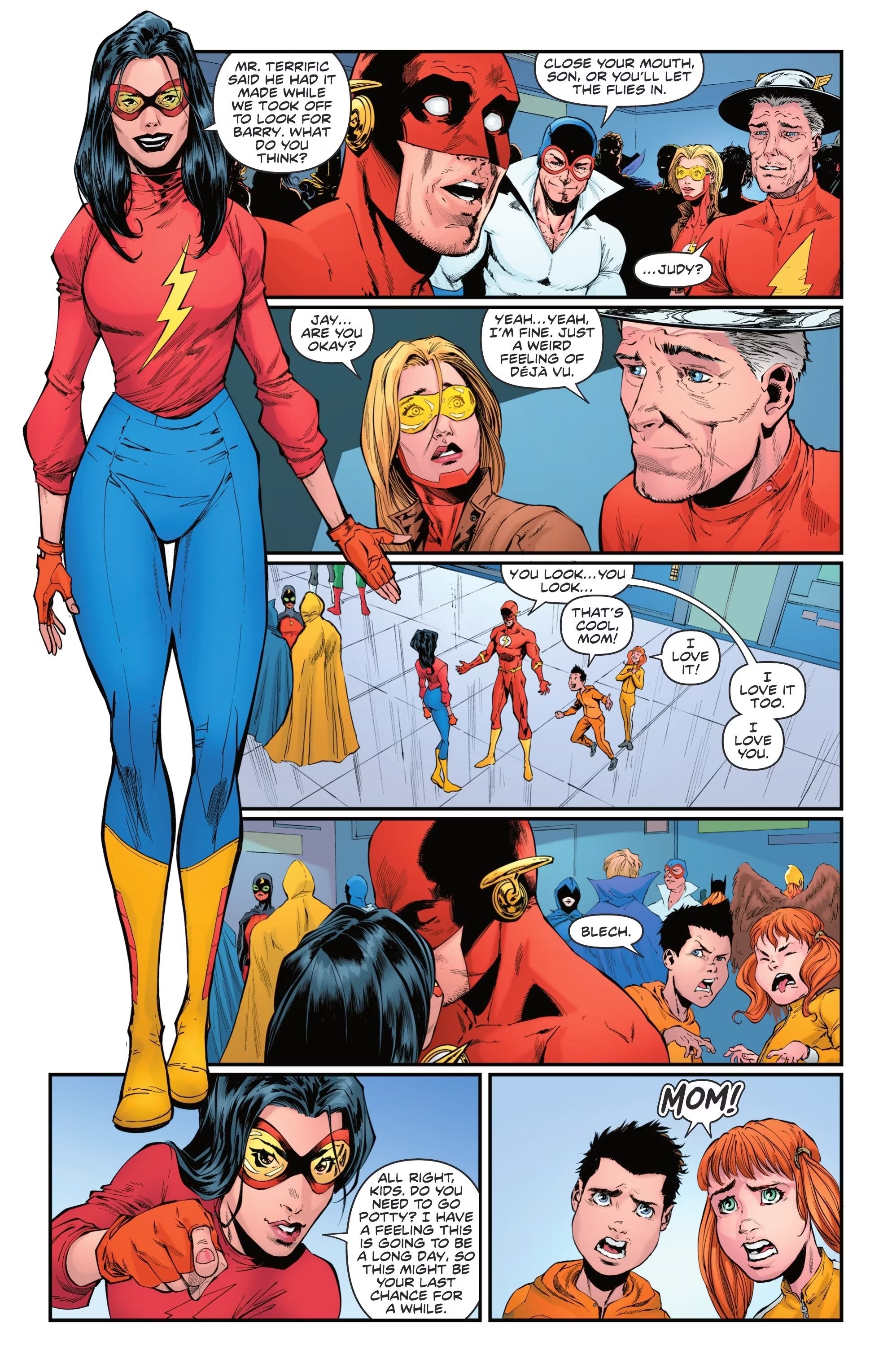Linda unveils her superhero costume
