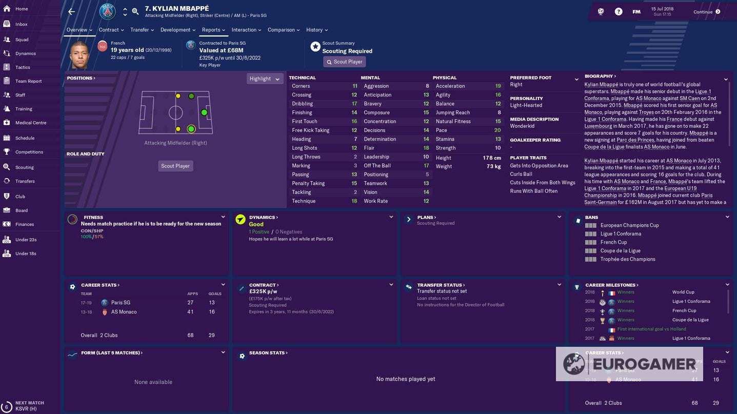 Football Manager 19 Wonderkids List The Best Highest Potential Young Players In Fm19 Eurogamer Net