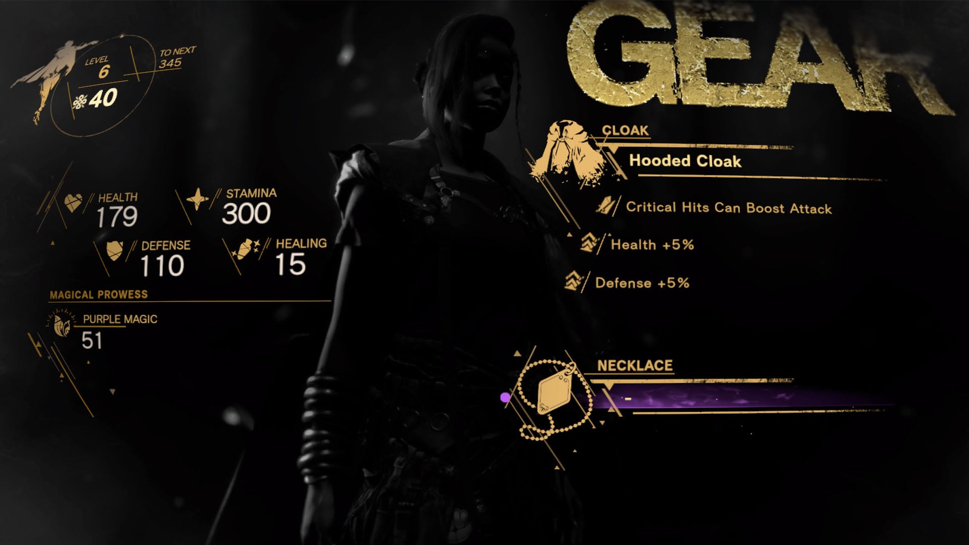 Forspoken, Global Gear menu