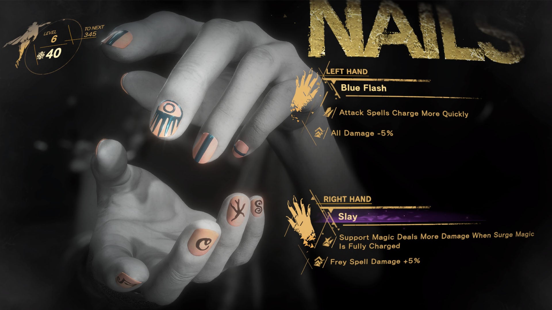 Forspoken, overall Nails menu