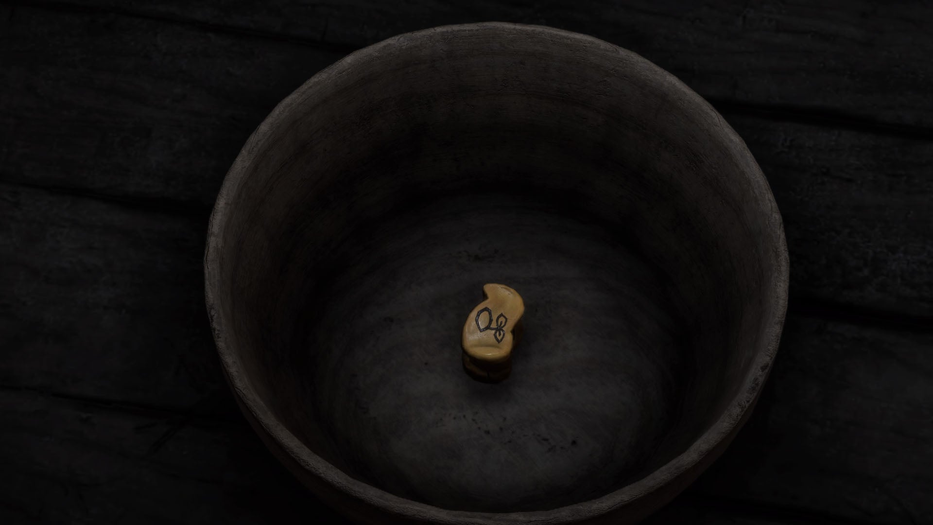 Forspoken, a Partha that has landed on the seed symbol is sitting in a bowl