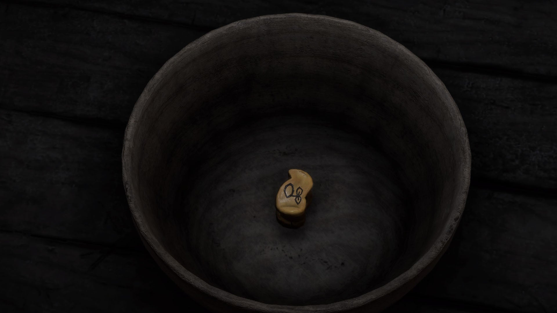 Forspoken, a Partha who landed on the seed symbol sits in a bowl