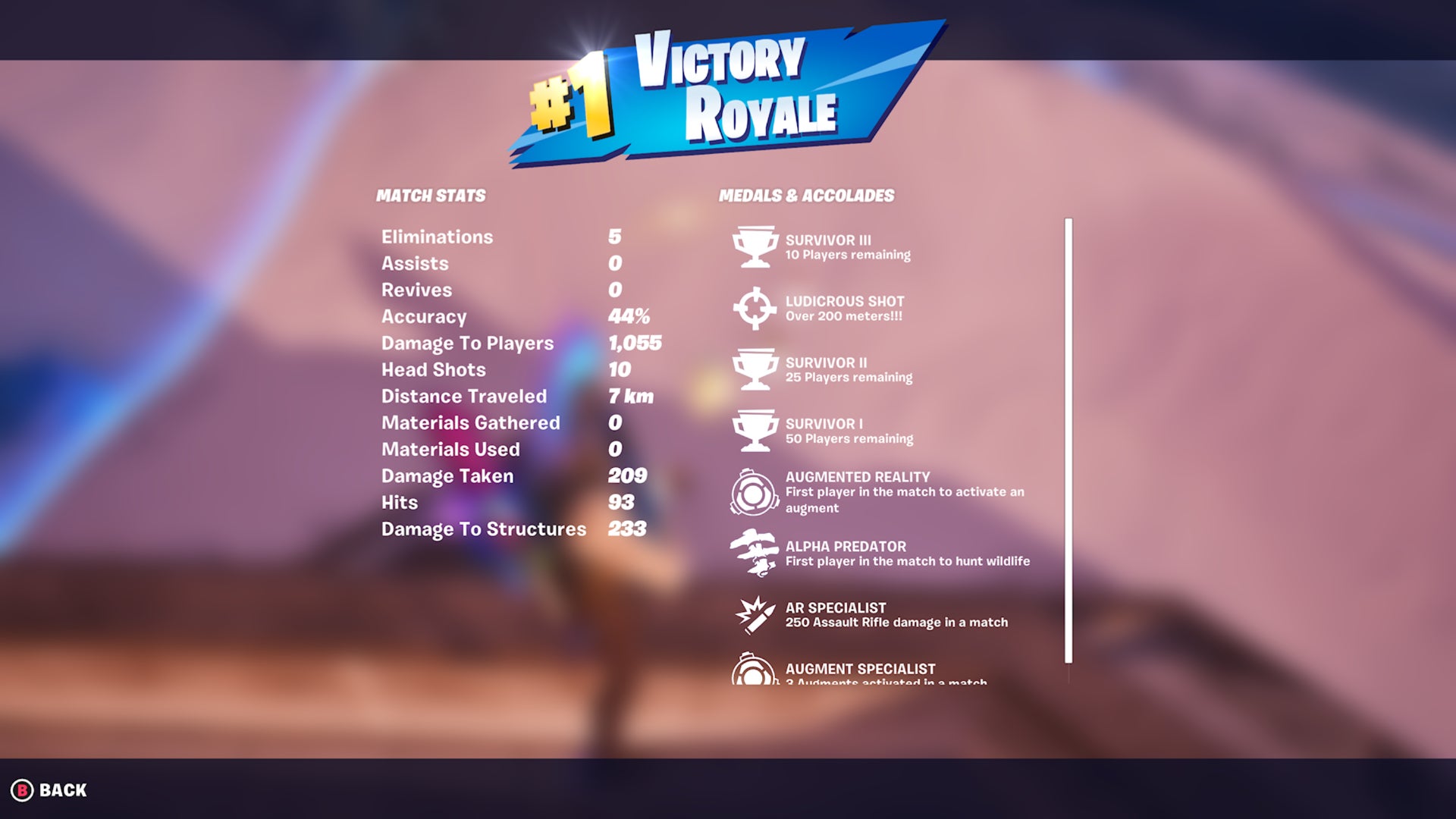 fortnite rewards and medals screen