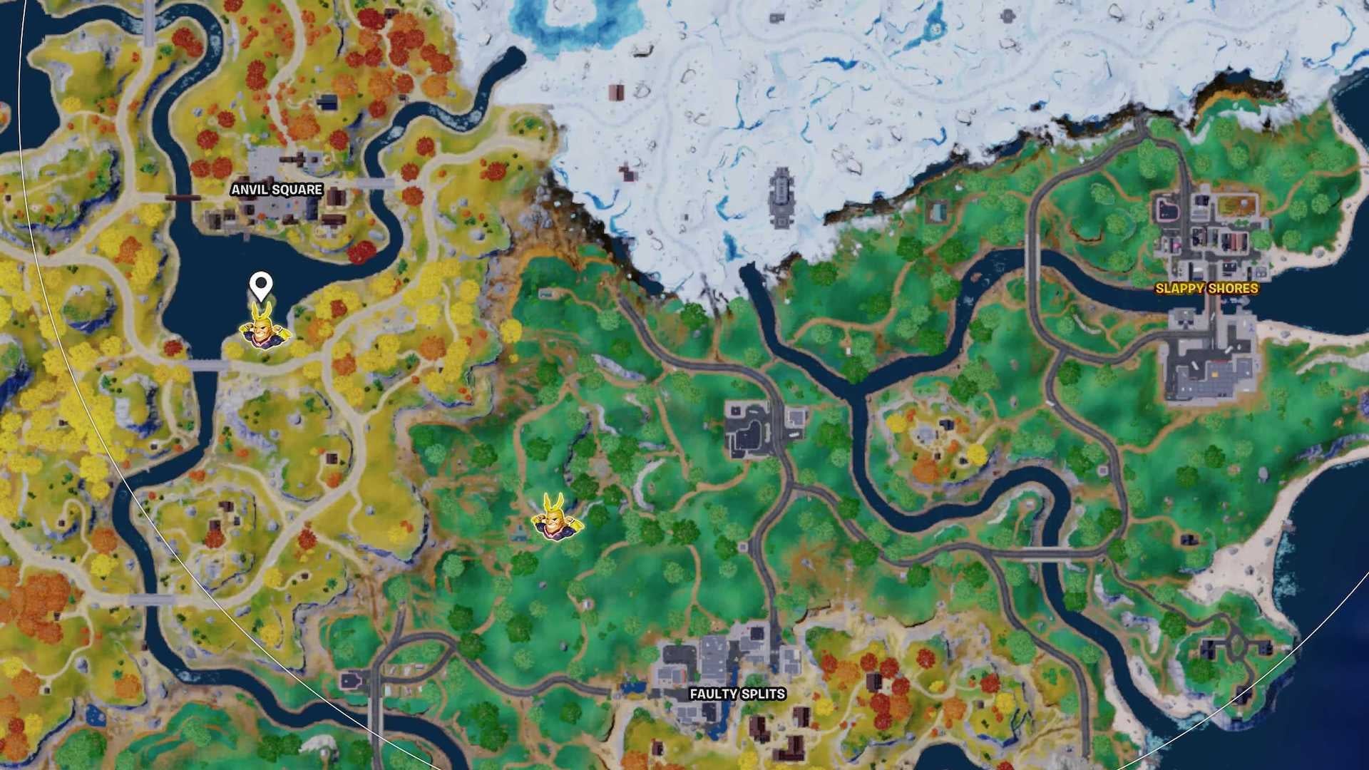 Fortnite All Might Drops Map