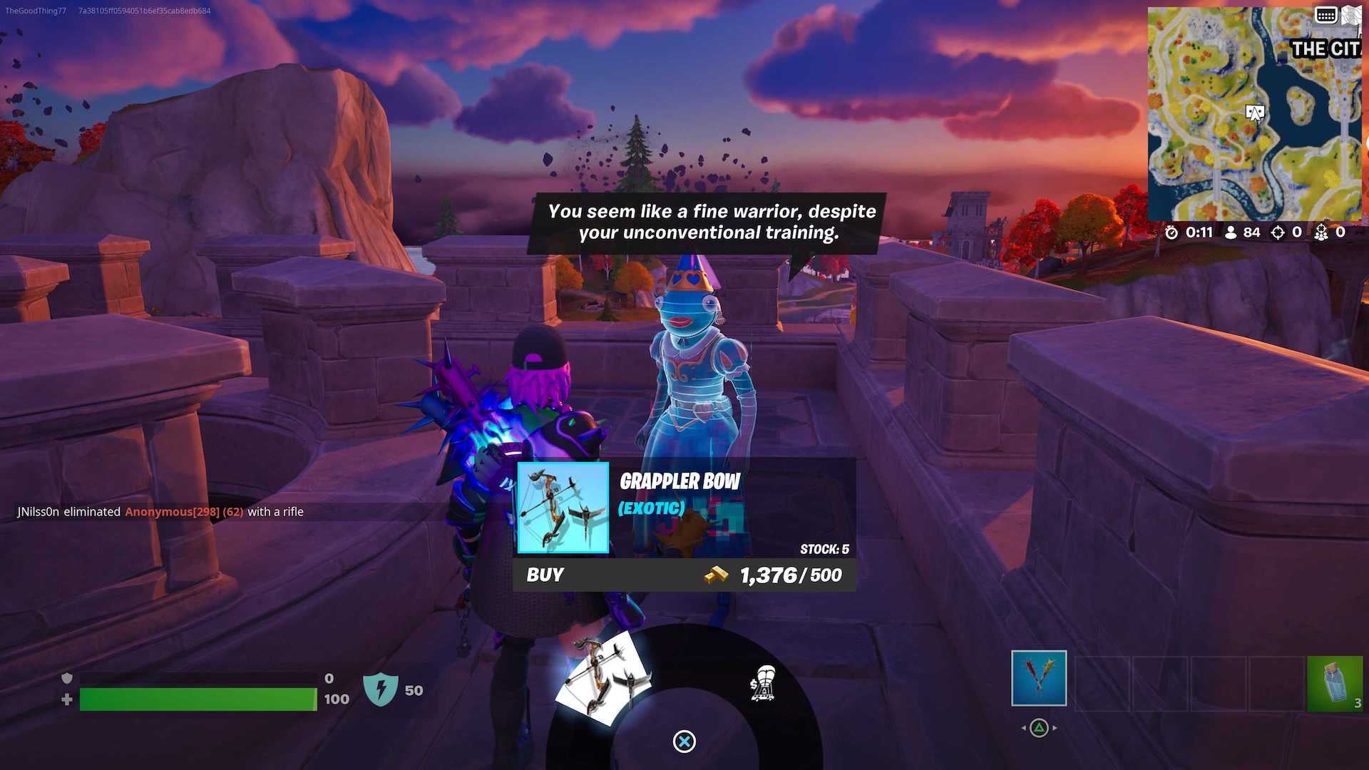 Where to purchase an Exotic weapon from a character in Fortnite - 56