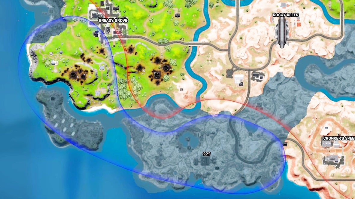 blue lines on the Fortnite map 