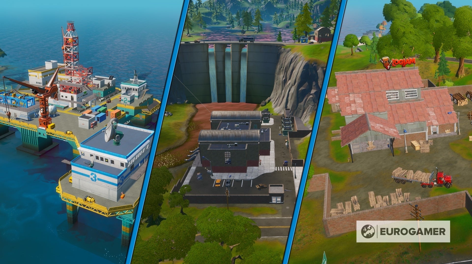 Fortnite Season 2: Bei The Rig, Hydro 16 und Logjam Sägewerk landen ...