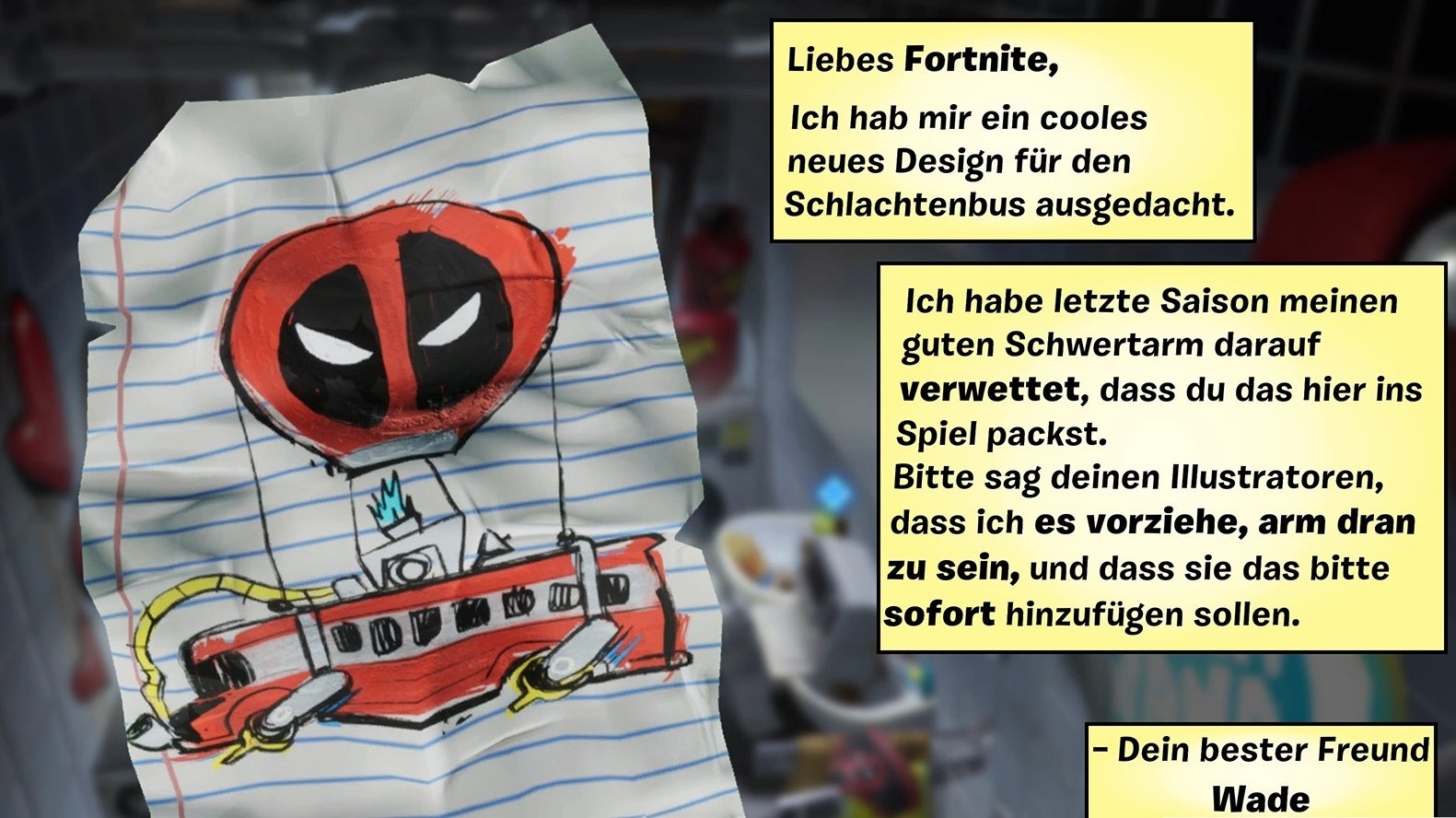 Fortnite: So findet ihr Deadpools Brief an Epic Games ...