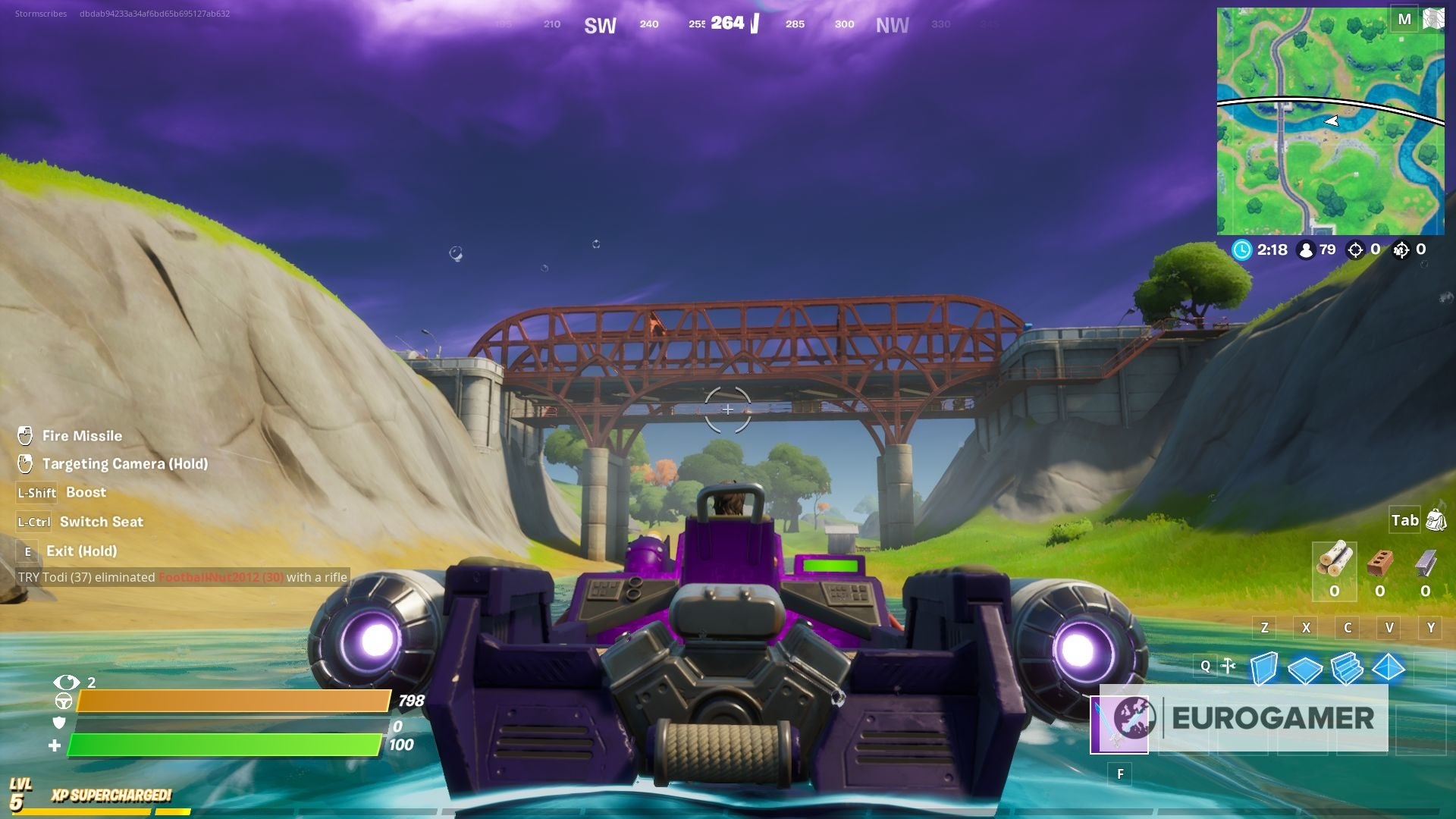 Fortnite   Ride a Motorboat under different coloured bridges explained - 99