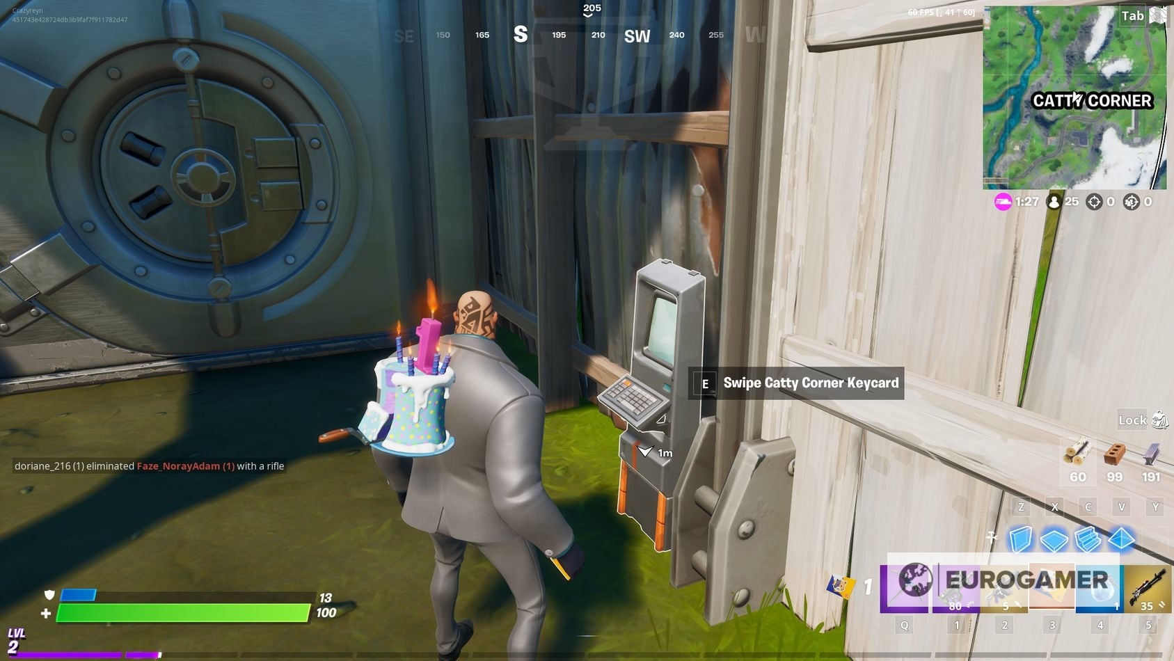 Fortnite Catty Corner Vault location and how to open it with the Catty Corner Keycard - 59
