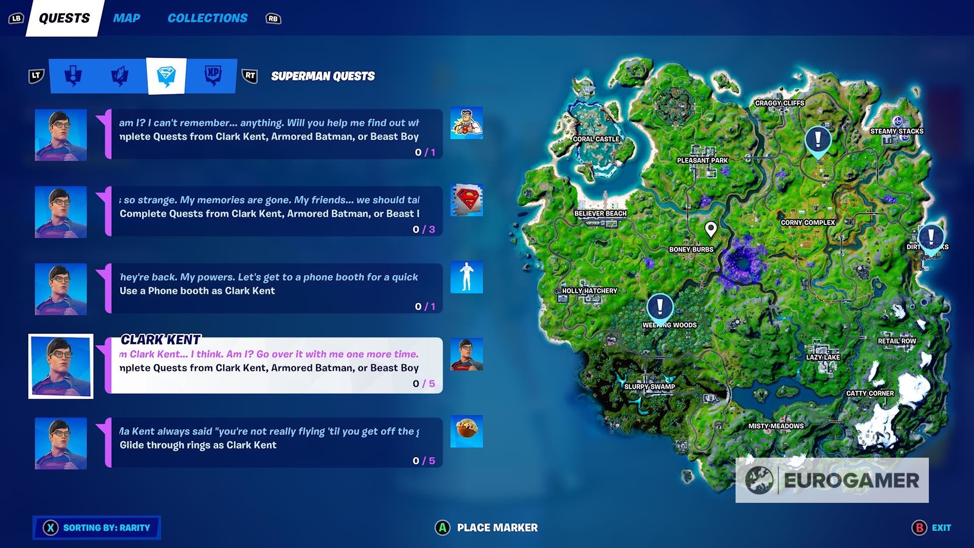 Fortnite  Clark Kent  Armored Batman and Beast Boy locations explained - 65